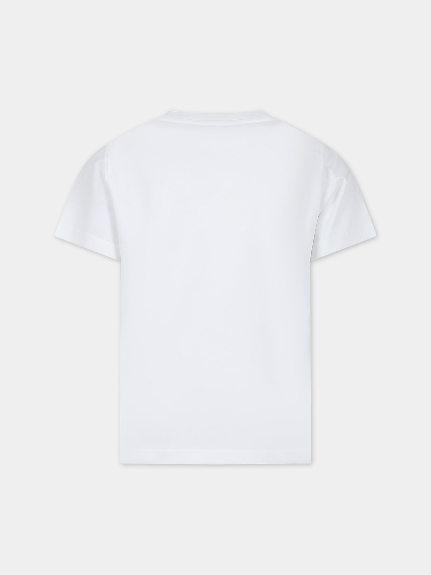 T-shirt bianca per bambini con logo,Balmain Kids,BU8P21 Z1751 100NE