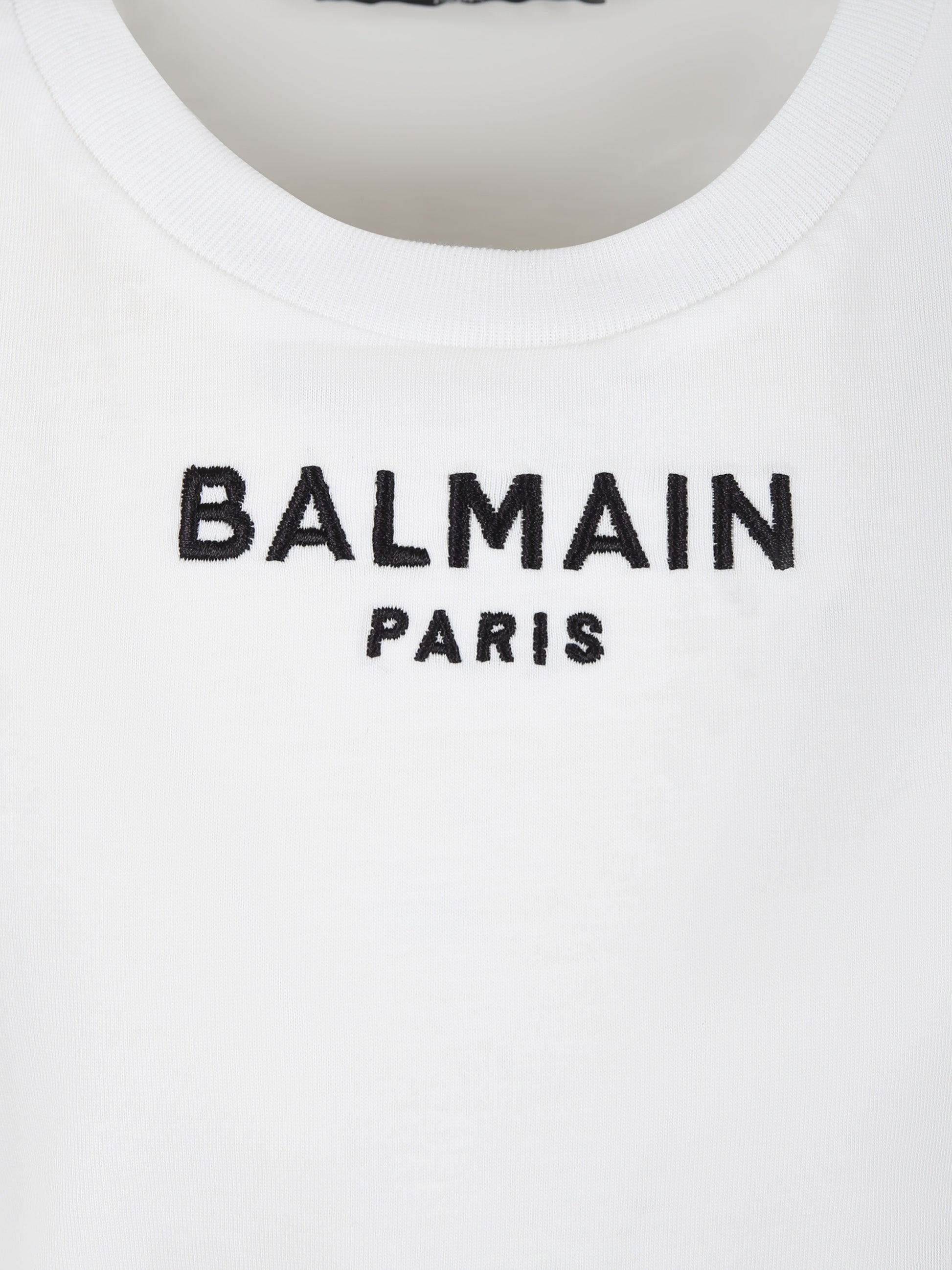 T-shirt bianca per bambina con logo,Balmain Kids,BU8A21 Z1751 100