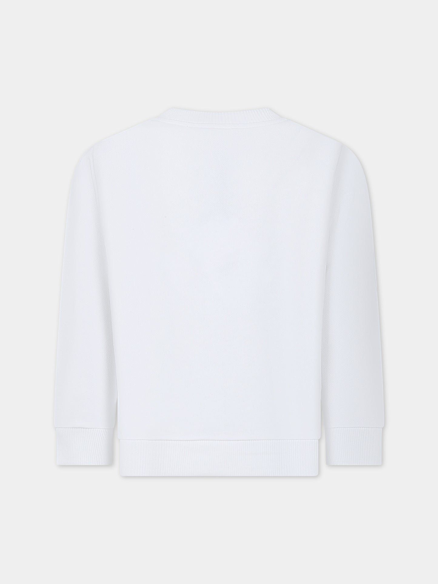 Felpa bianca per bambina con logo,Balmain Kids,BU4A30 Z0001 100NE