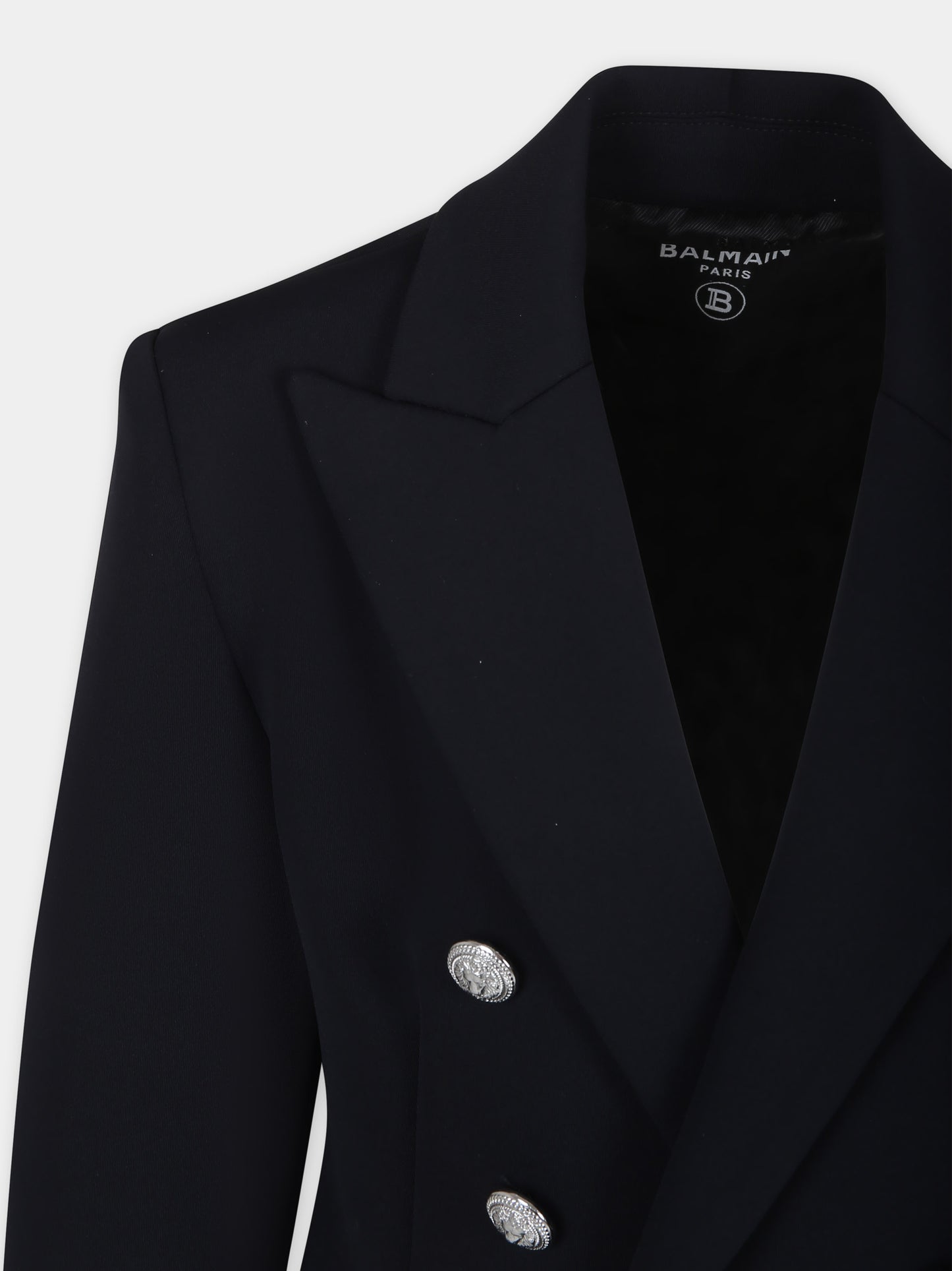 Giacca nera per bambina,Balmain Kids,BU2B54 A0141 930