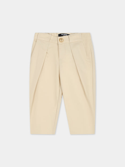Pantaloni eleganti beige per neonato,Balmain Kids,BU6630 I0196 120