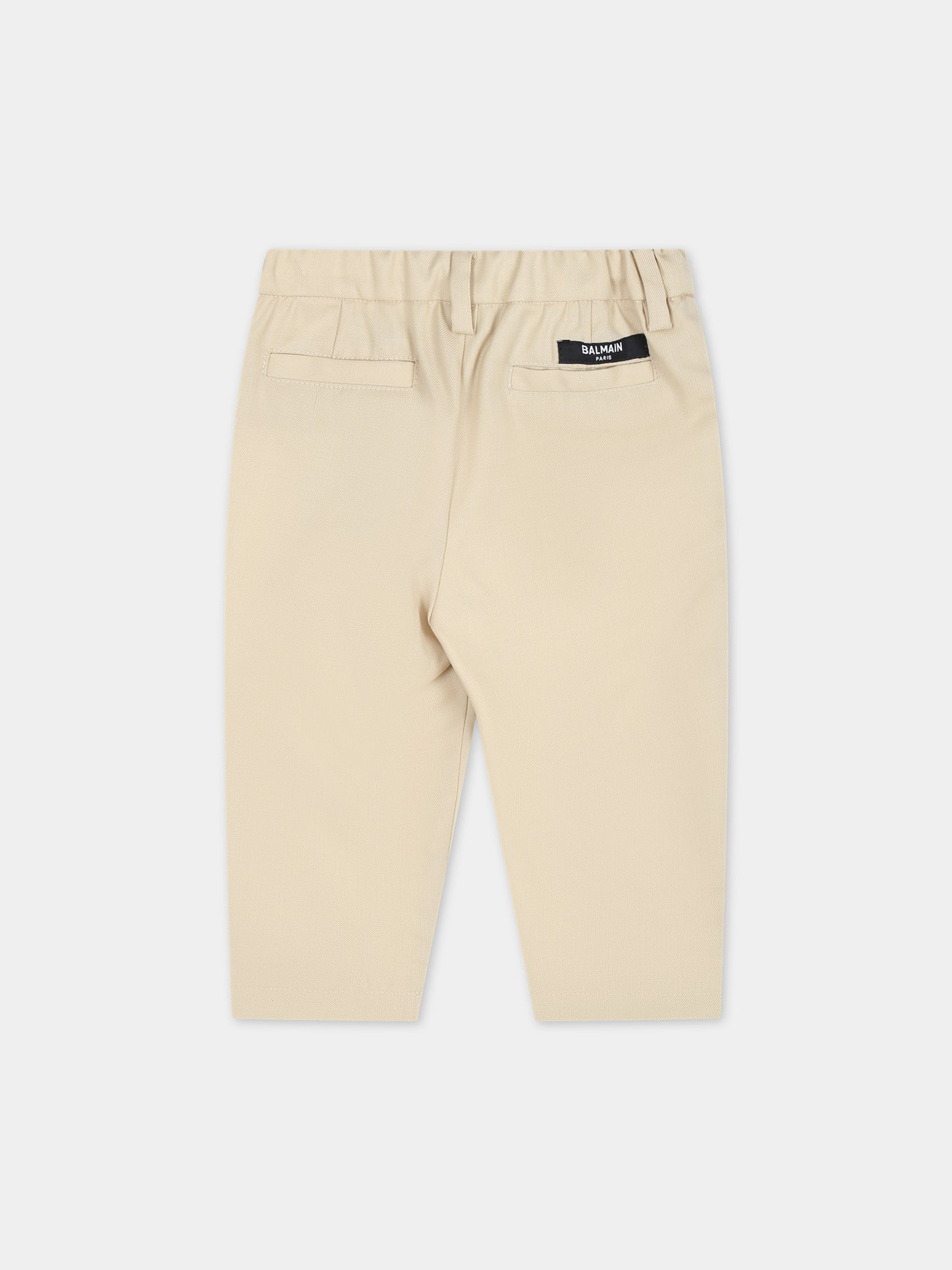 Pantaloni eleganti beige per neonato,Balmain Kids,BU6630 I0196 120