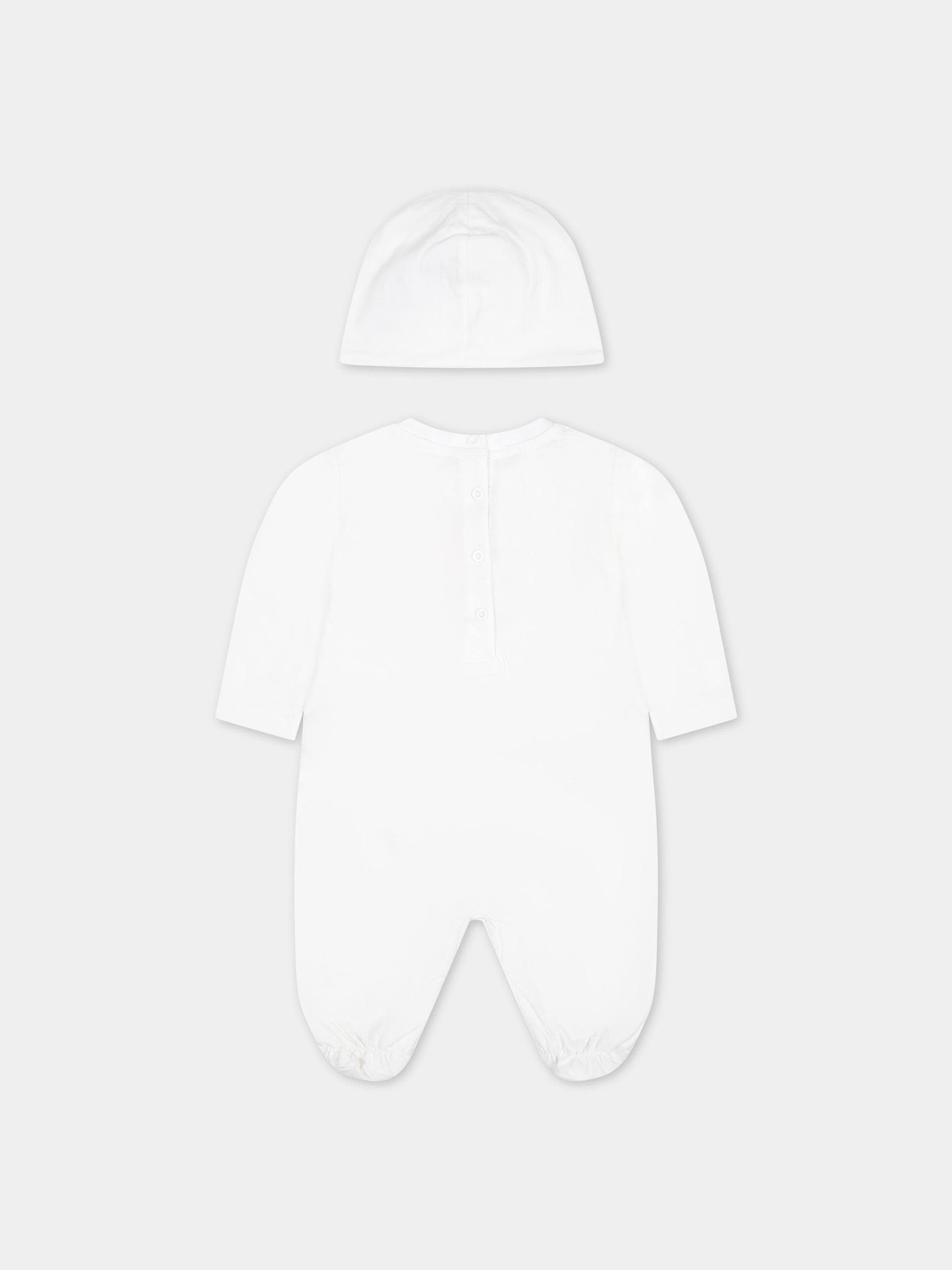 Tutina bianca per neonata con logo,Balmain Kids,BUB00A Z1751 100RS