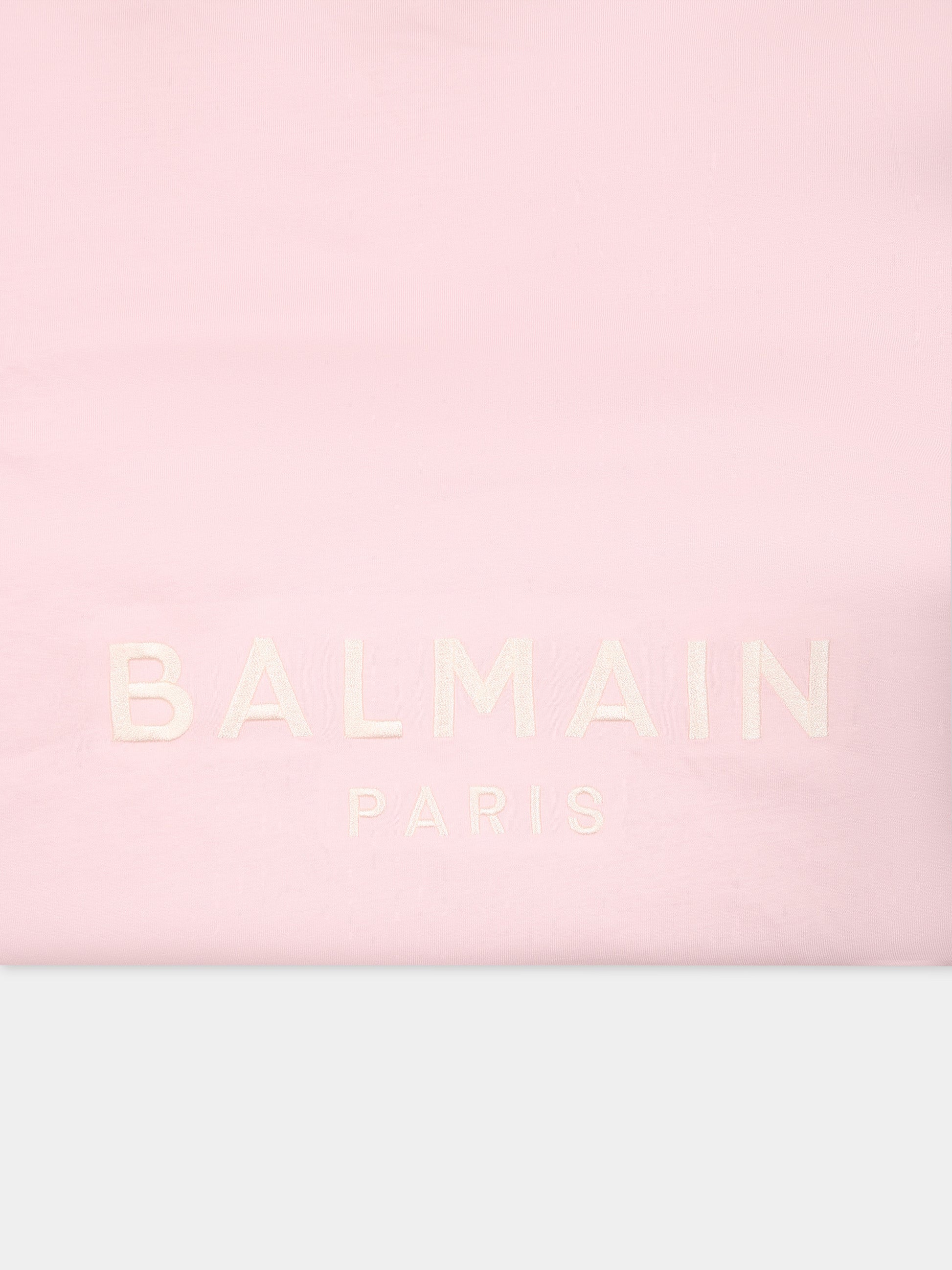 Coperta rosa per neonata con logo,Balmain Kids,BU0010 Z1751 540