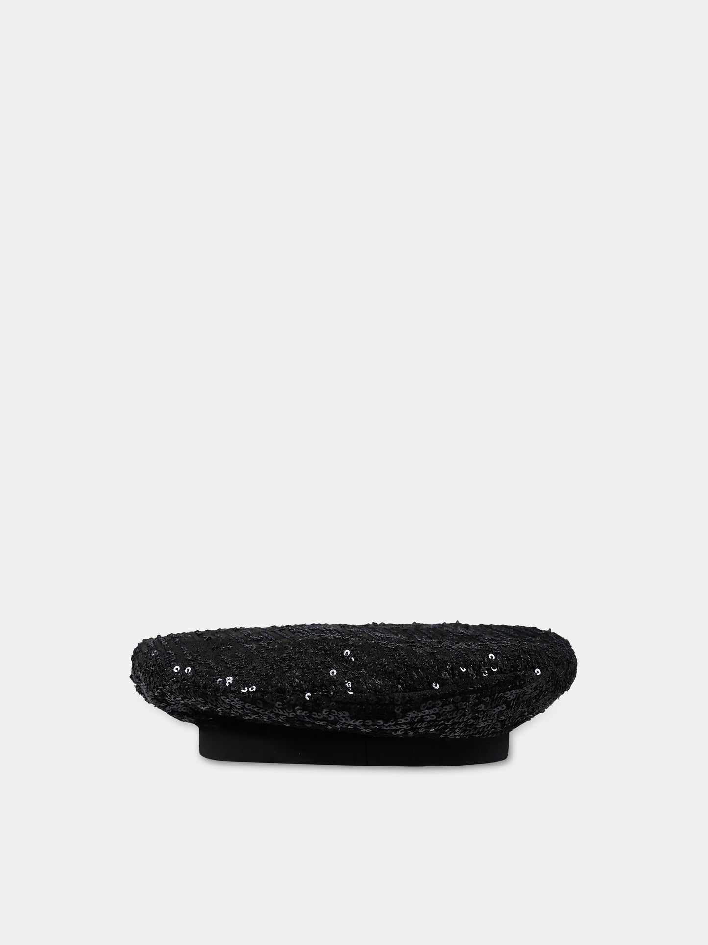 Basco nero per bambina con paillettes,Balmain Kids,BU0A47 U0124 930