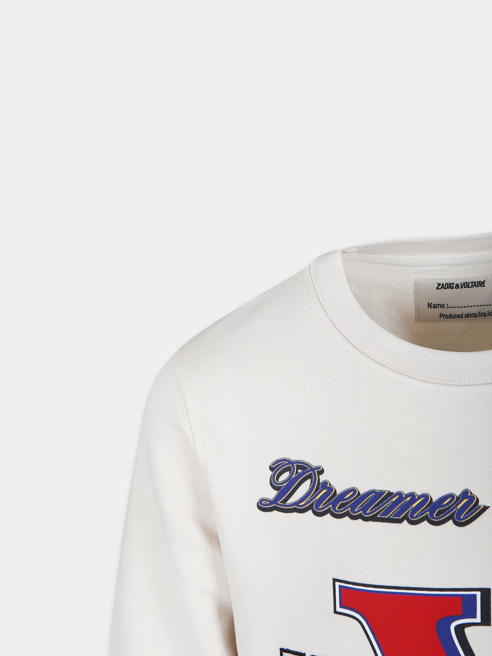 Felpa avorio per bambino con logo,Zadig & Voltaire Kids,X60098 182