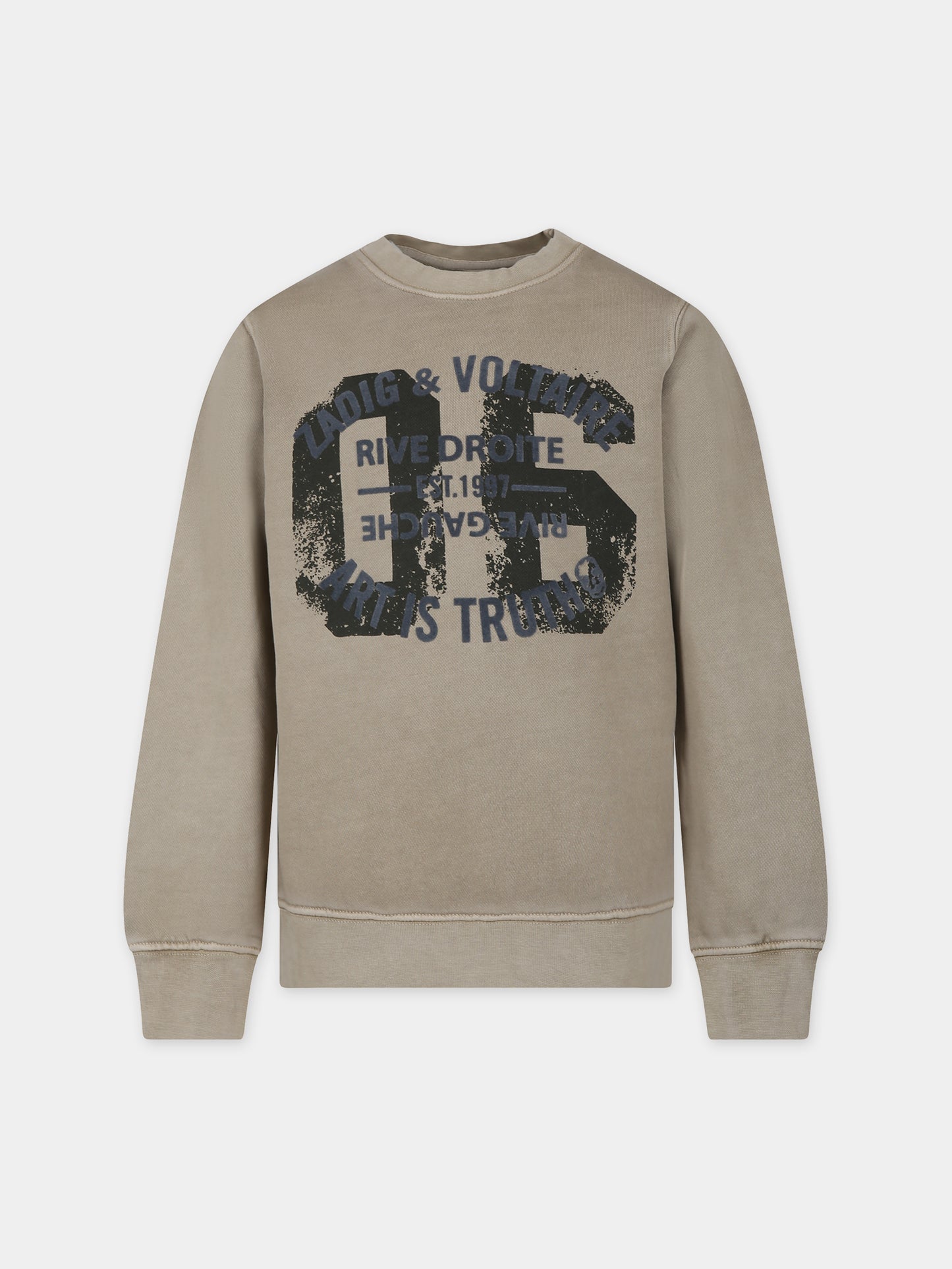 Felpa verde per bambino con logo,Zadig & Voltaire Kids,X60078 210