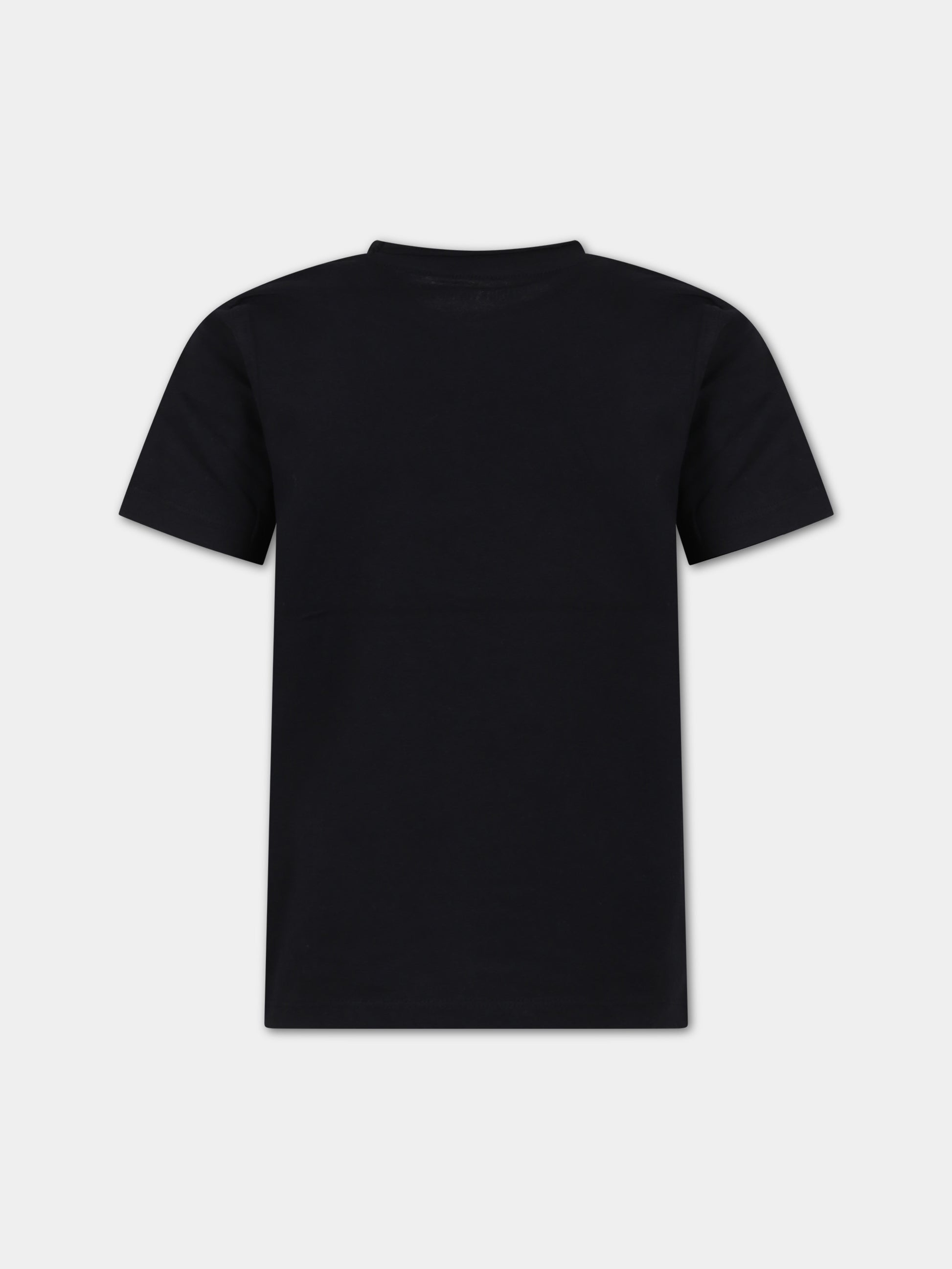 T-shirt nera per bambino con stampa e logo,Zadig & Voltaire Kids,X60091 09B