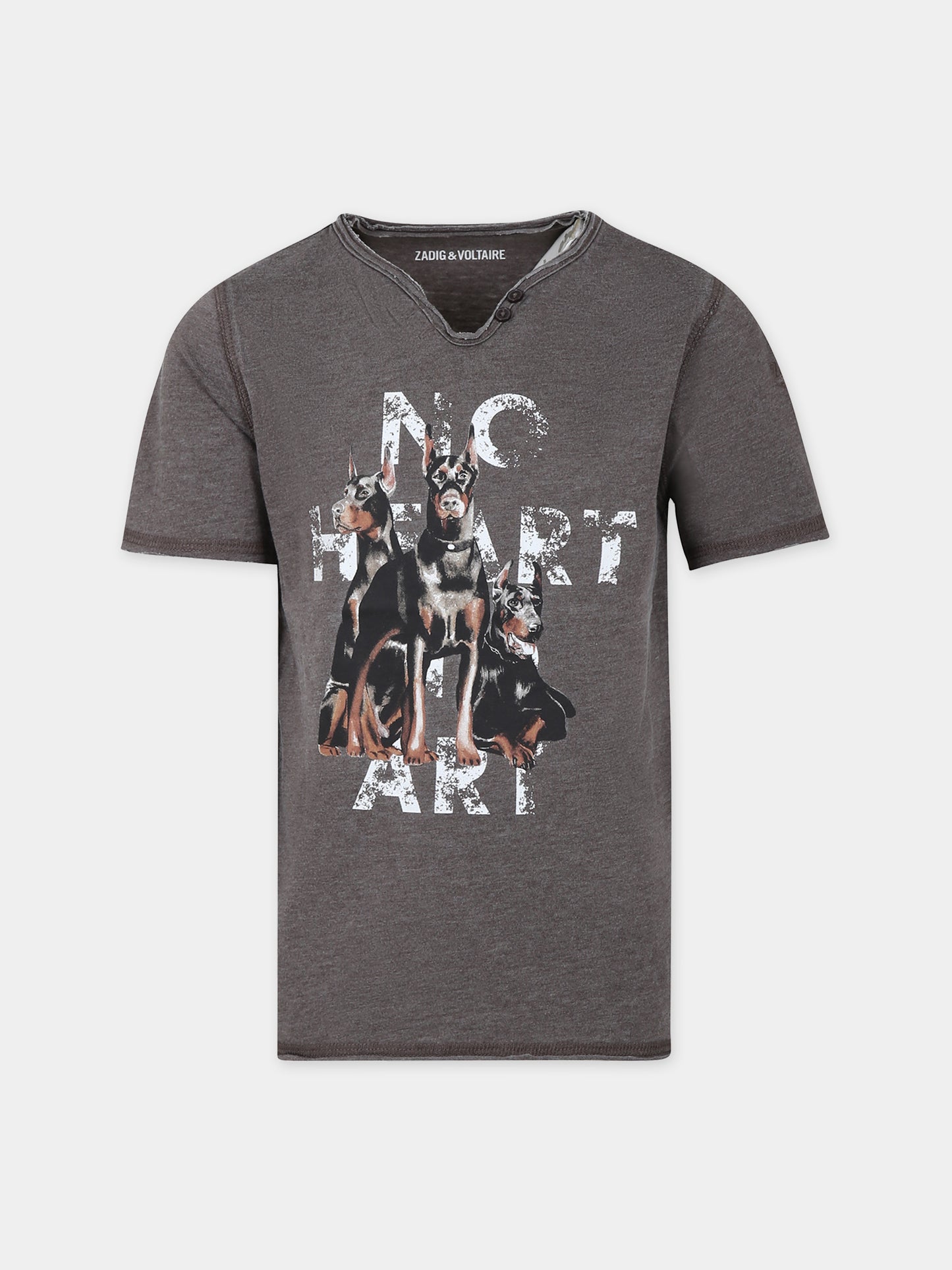 T-shirt verde per bambino con stampa,Zadig & Voltaire Kids,X60095 658