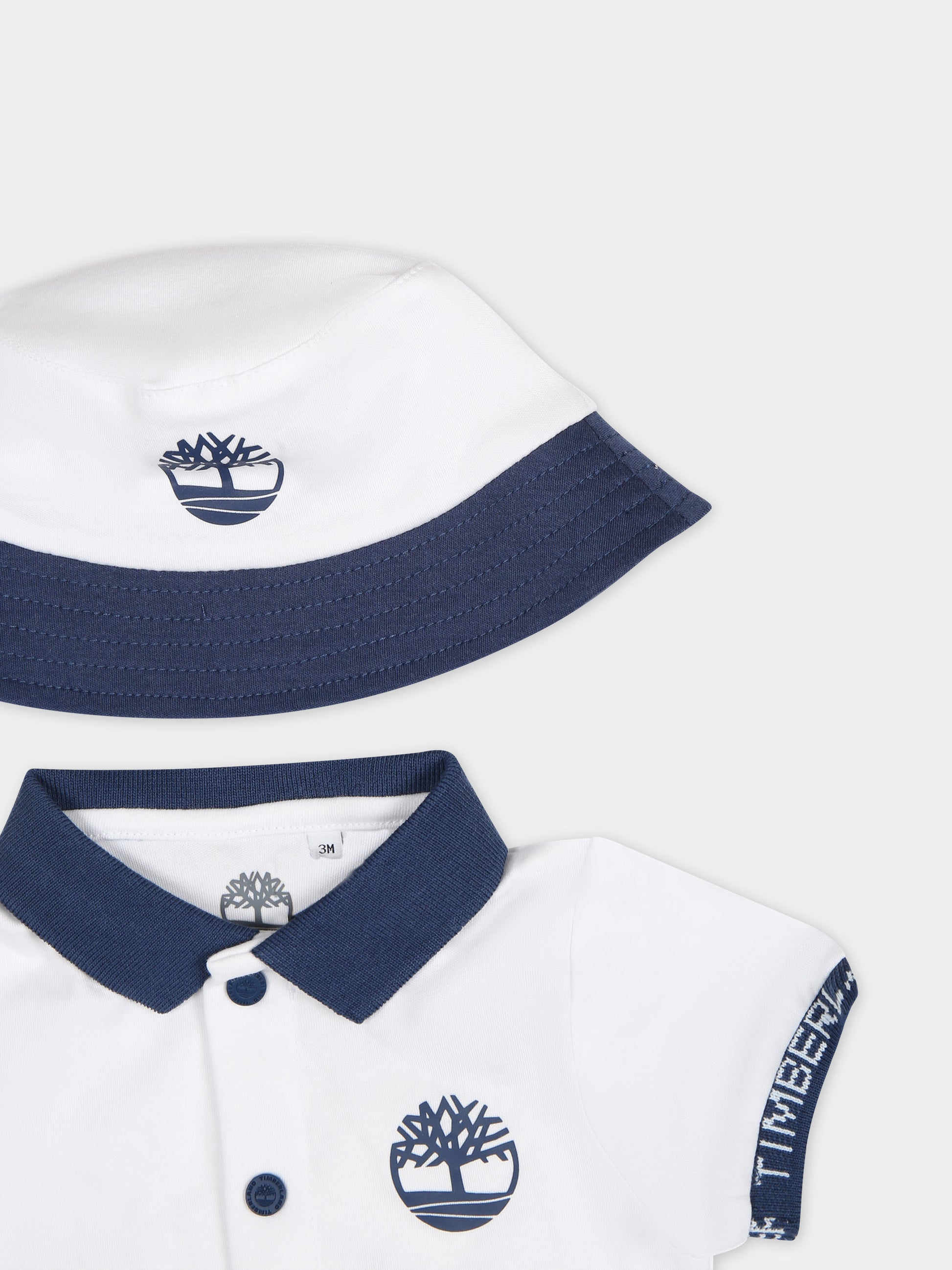 Pagliaccetto bianco per neonato con logo,Timberland,T60187 10P