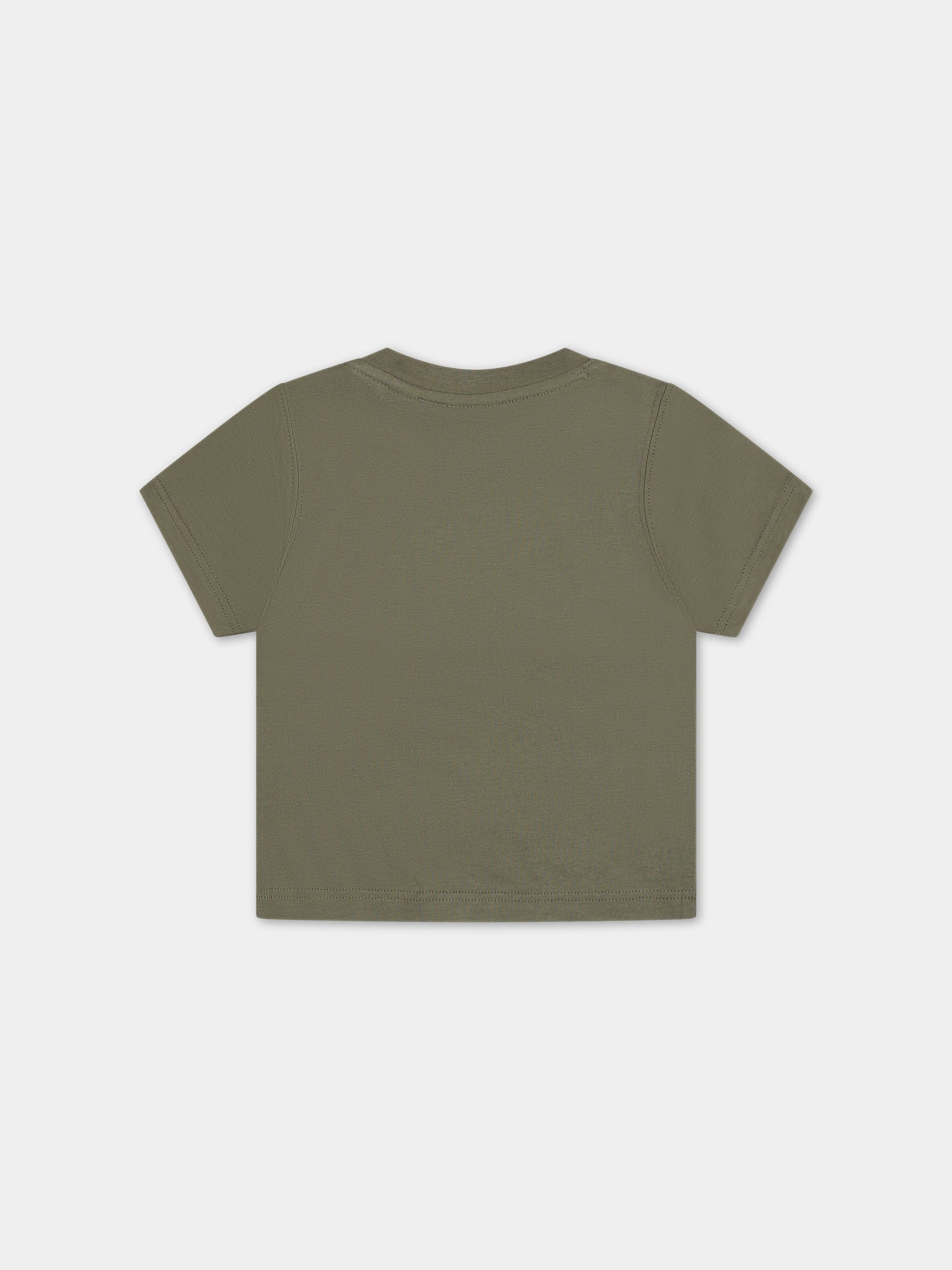 T-shirt verde per neonato con logo,Timberland,T60100 724