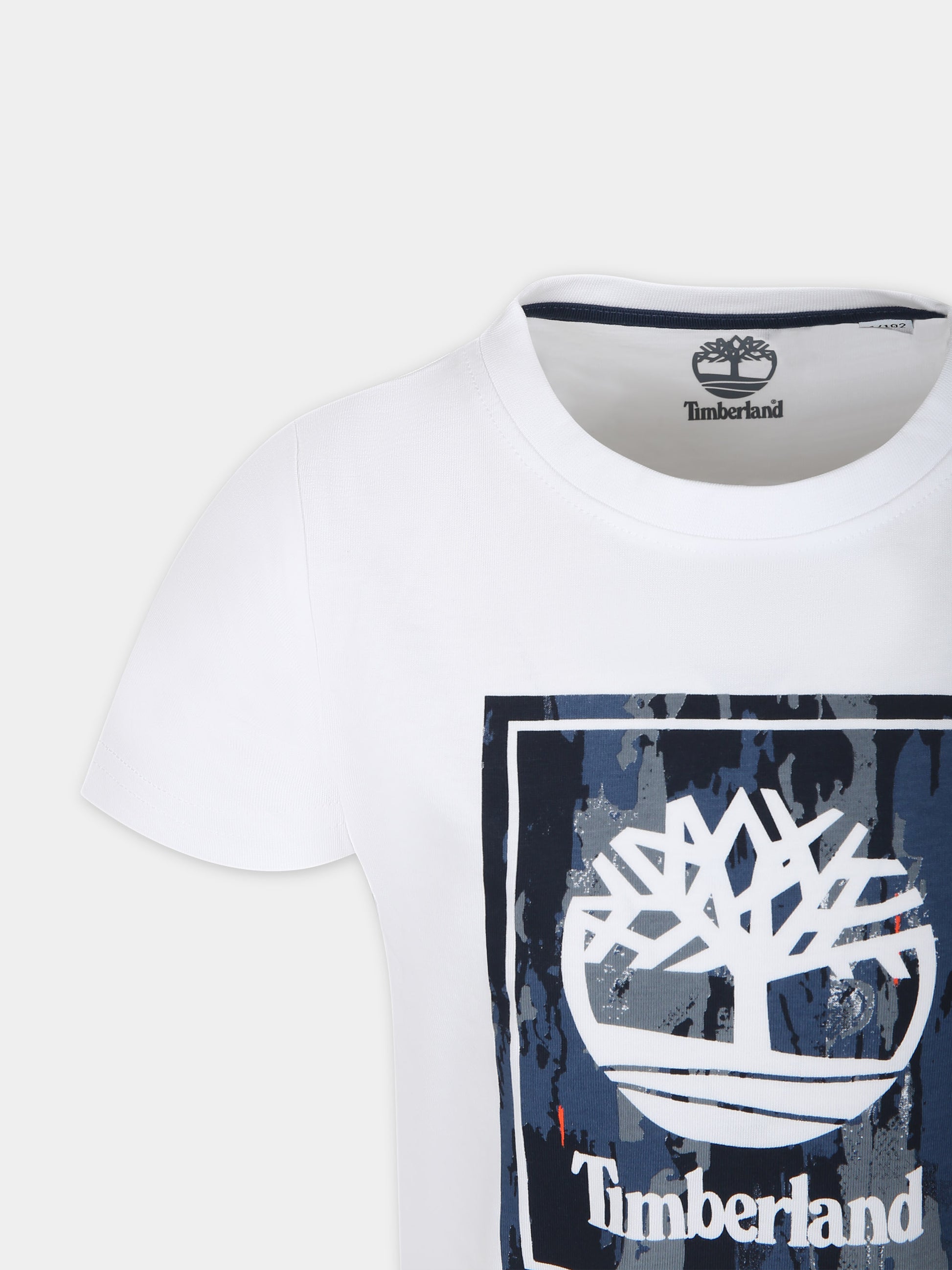 T-shirt bianca per bambino con logo,Timberland,T60085 10P