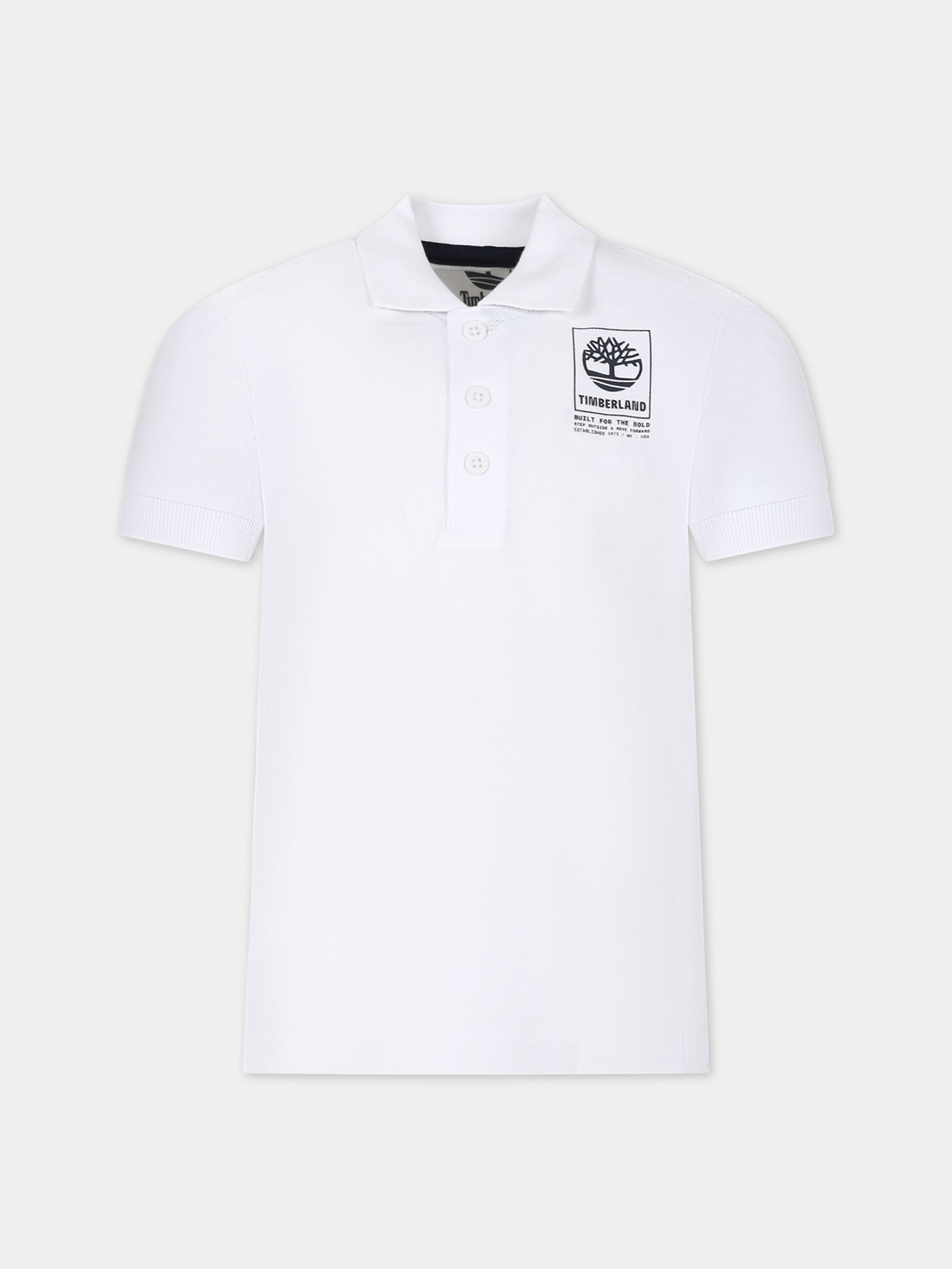 Polo bianca per bambino con logo,Timberland,T60061 10P