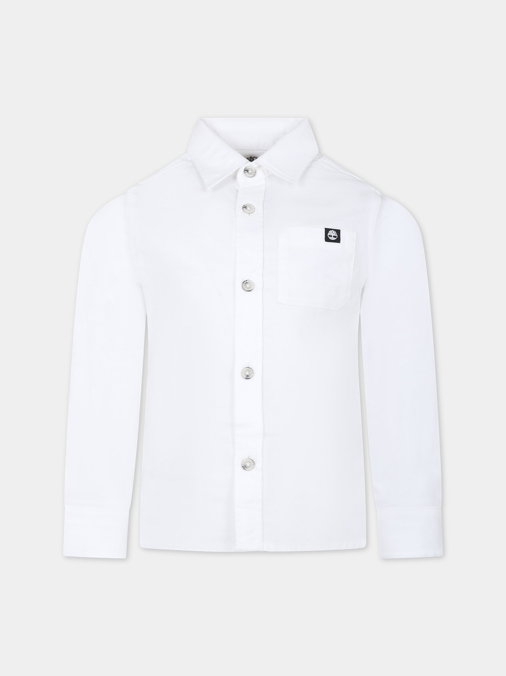 Camicia bianca per bambino con logo,Timberland,T60043 10P