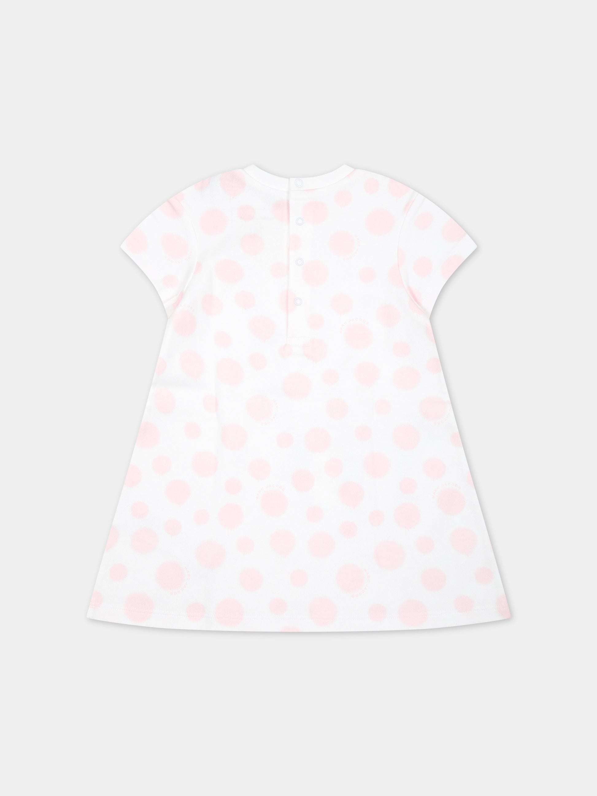 Vestito bianco per neonata con stampa e pois,Marc Jacobs,W60146 126