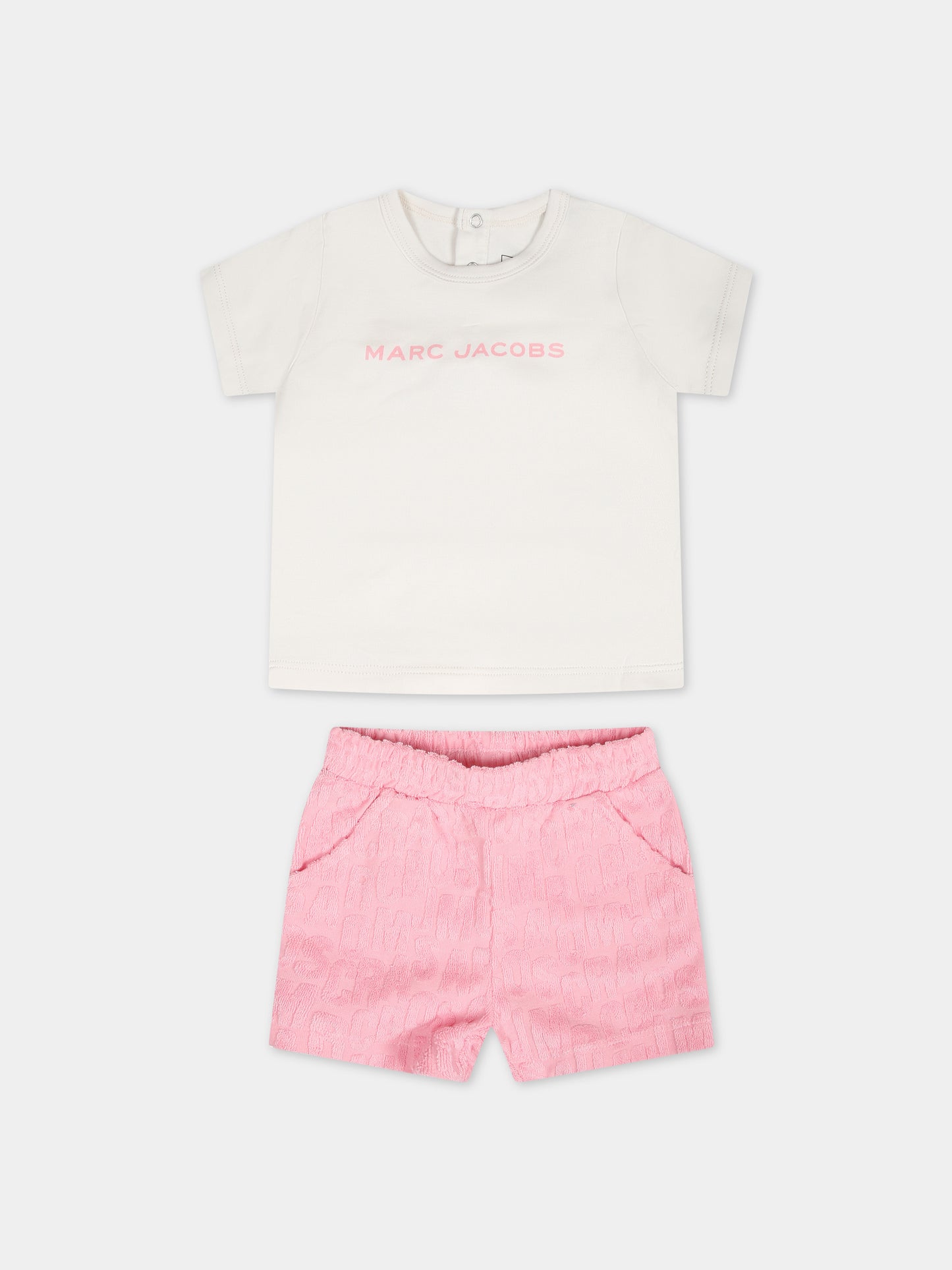 Completo sportivo rosa per neonata con logo,Little Marc Jacobs,W60152 45T
