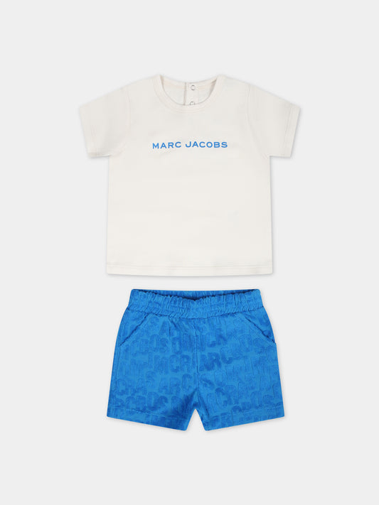 Completo sportivo azzurro per neonato con logo,Little Marc Jacobs,W60152 873
