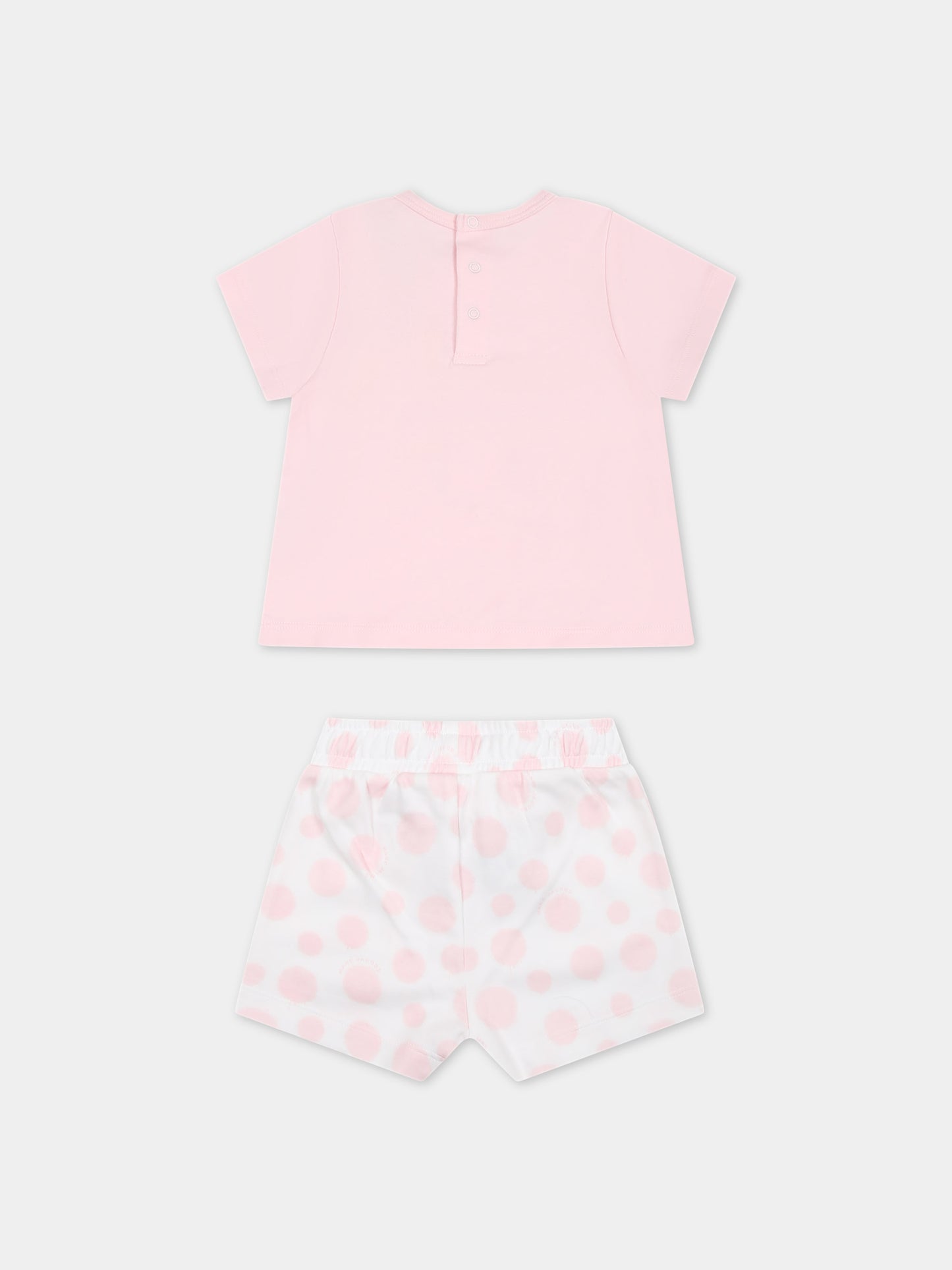 Completo rosa per neonata con stampa e logo,Marc Jacobs,W60153 S01