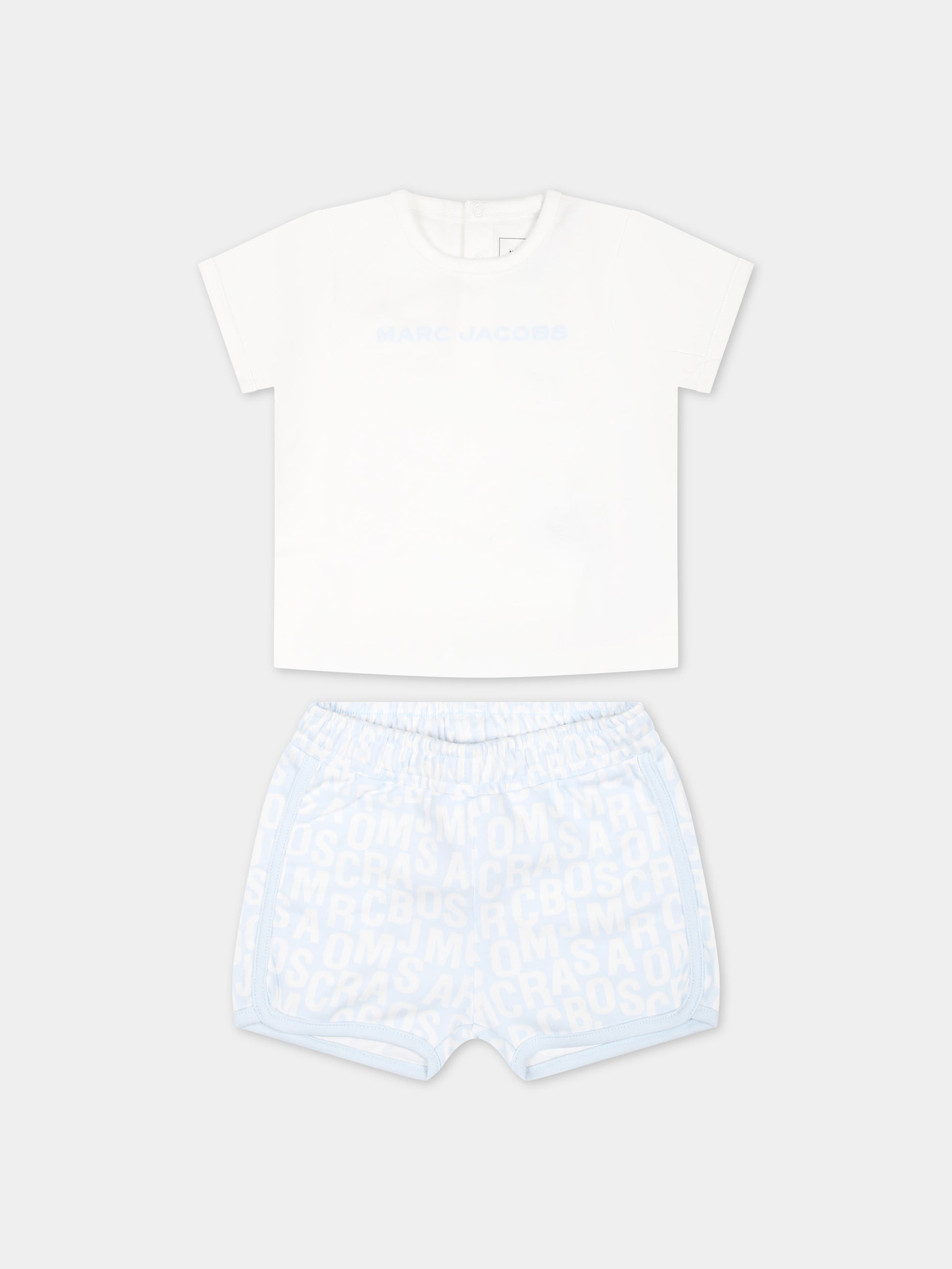 Completo sportivo celeste per neonato con logo,Marc Jacobs,W60157 791