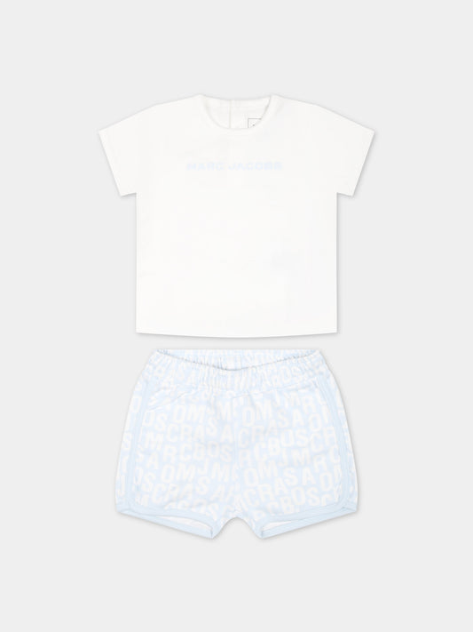 Completo sportivo celeste per neonato con logo,Marc Jacobs,W60157 791