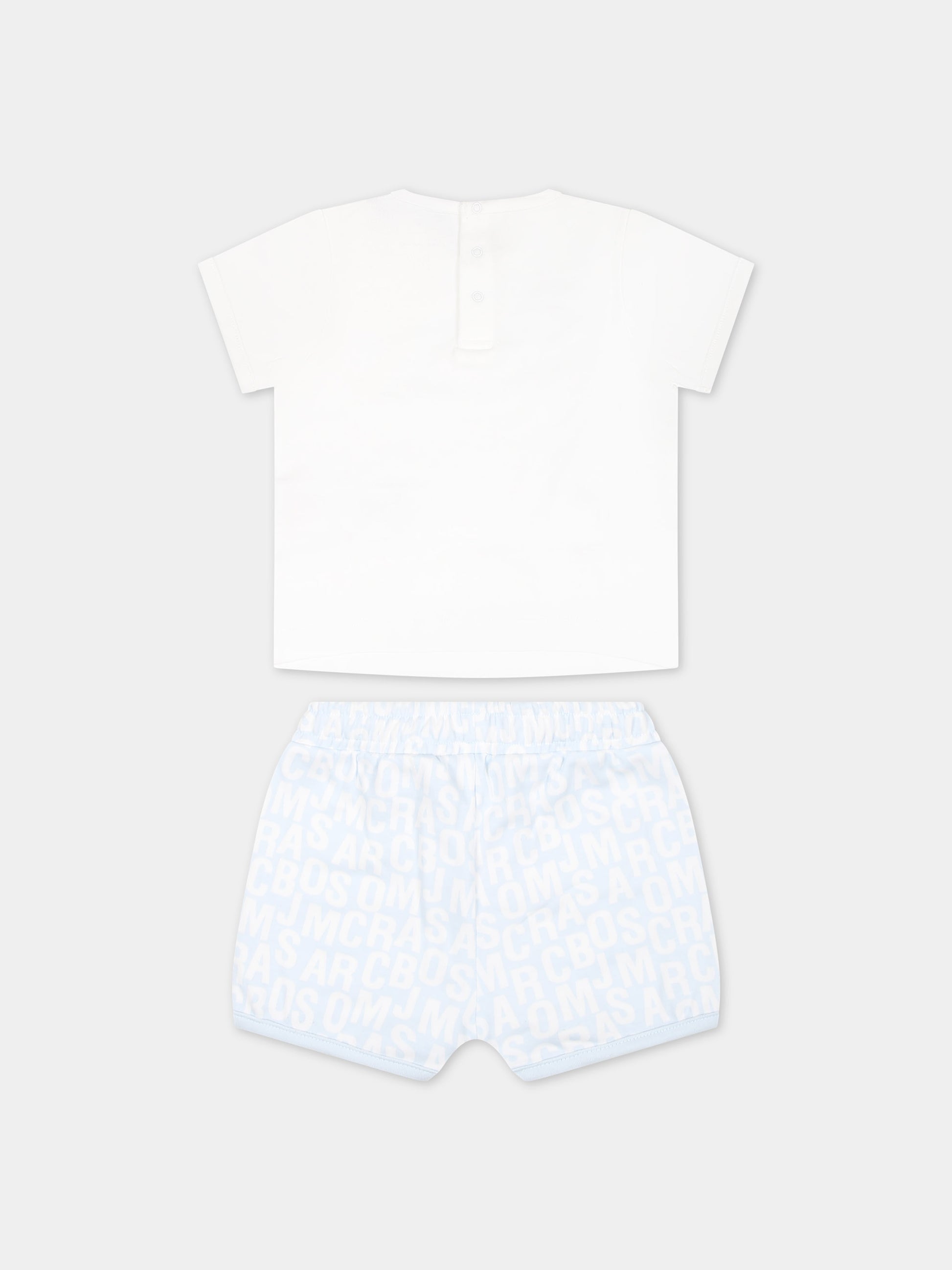 Completo sportivo celeste per neonato con logo,Marc Jacobs,W60157 791