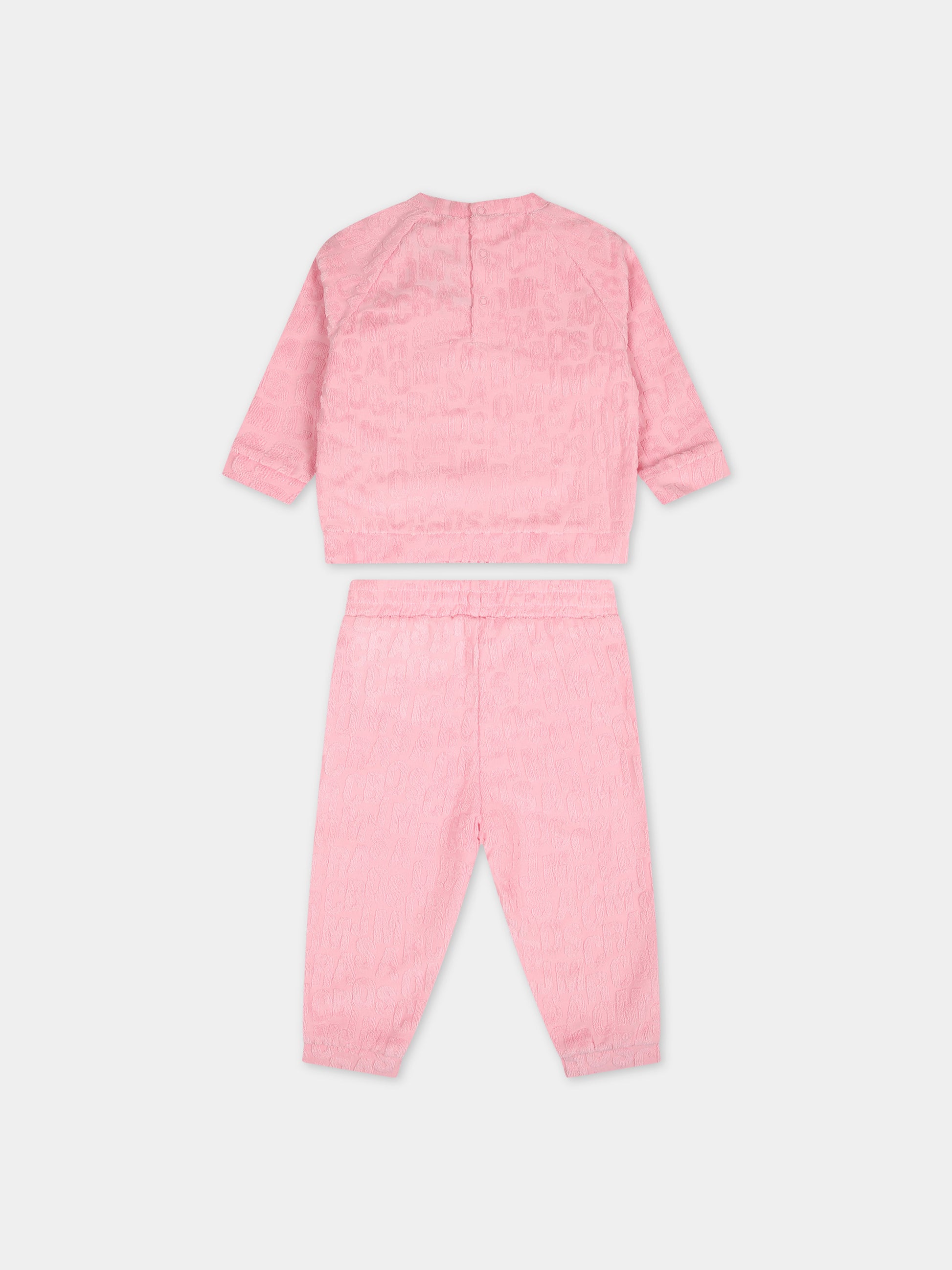 Completo sportivo rosa per neonata con logo,Little Marc Jacobs,W60158 45T