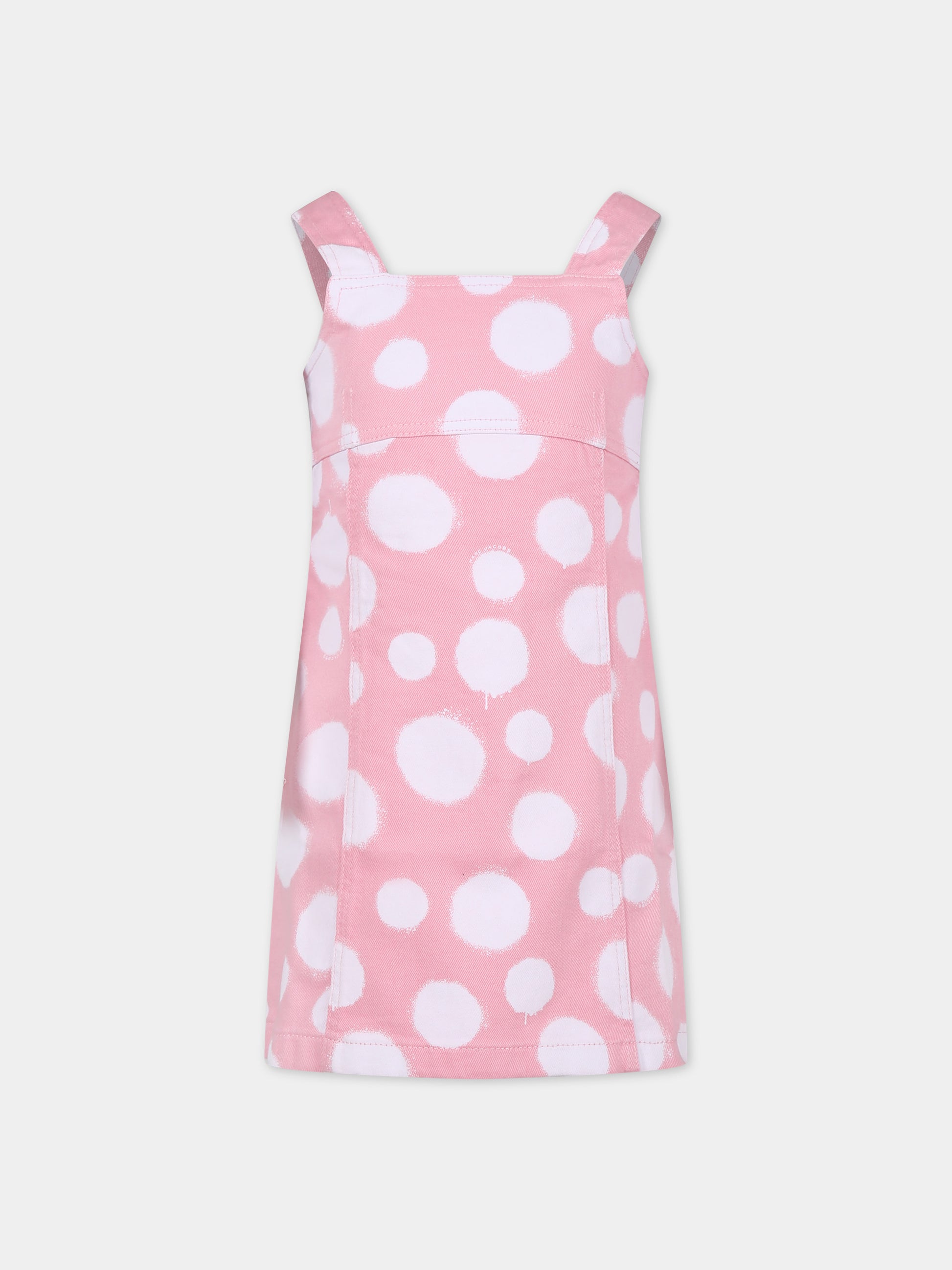 Vestito casual rosa per bambina a pois,Little Marc Jacobs,W60203 45T