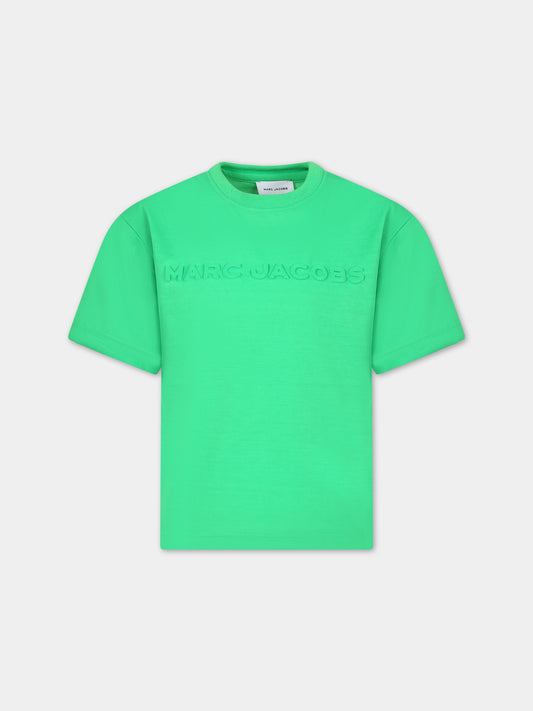 T-shirt verde per bambini con logo,Little Marc Jacobs,W60038 68G