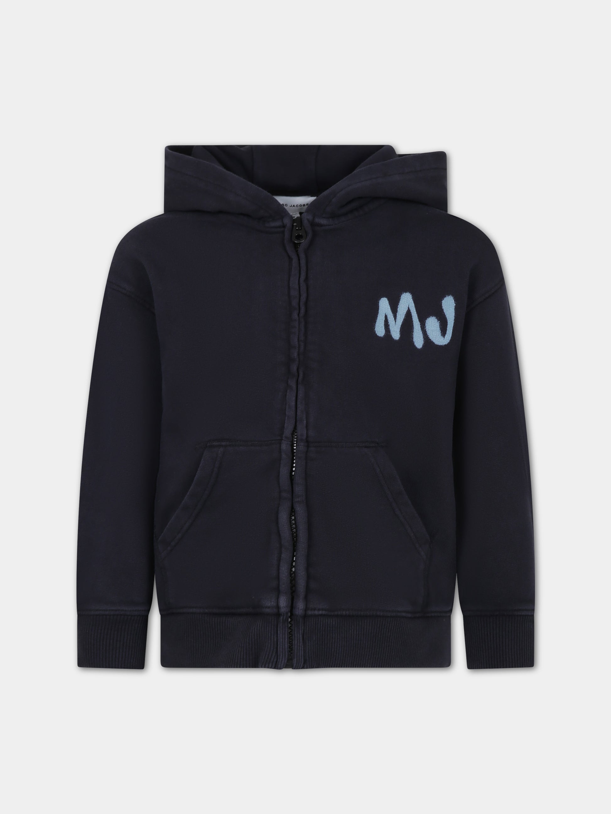 Felpa nera per bambini con logo,Little Marc Jacobs,W60215 09B