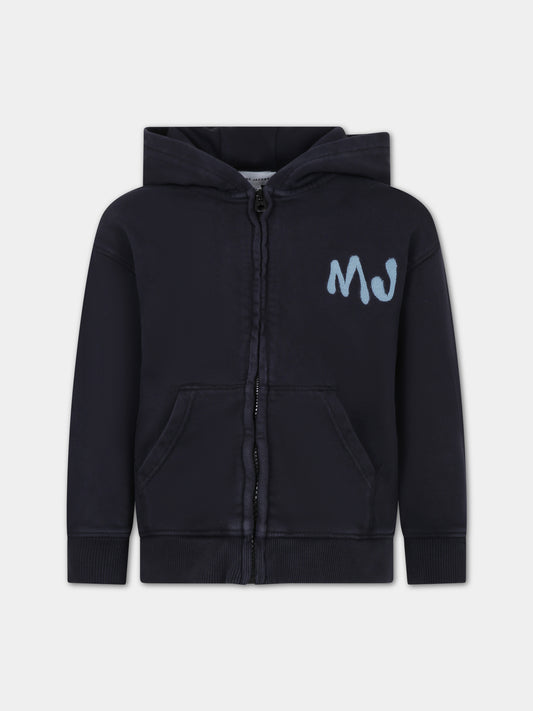 Felpa nera per bambini con logo,Little Marc Jacobs,W60215 09B