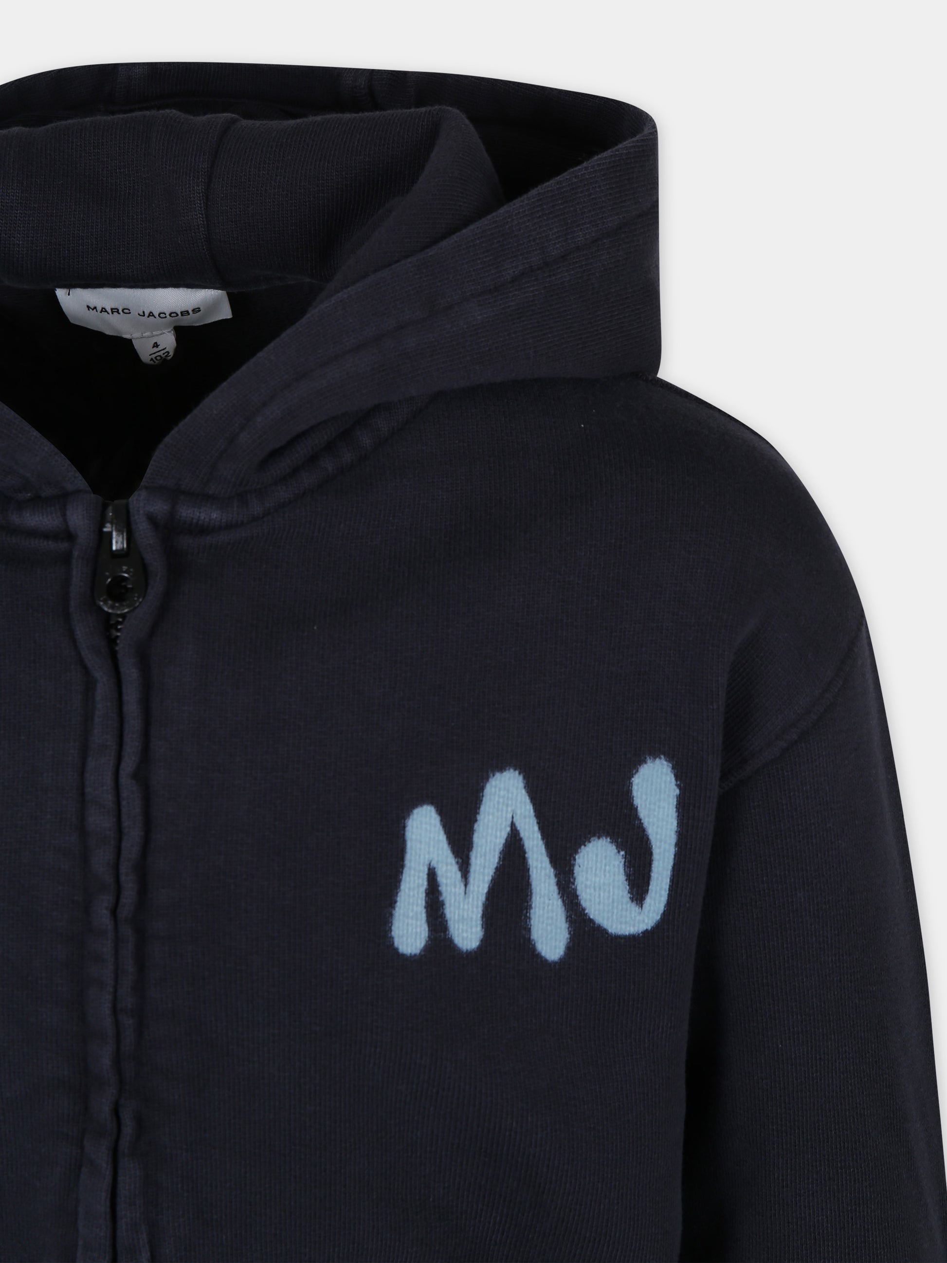 Felpa nera per bambini con logo,Little Marc Jacobs,W60215 09B