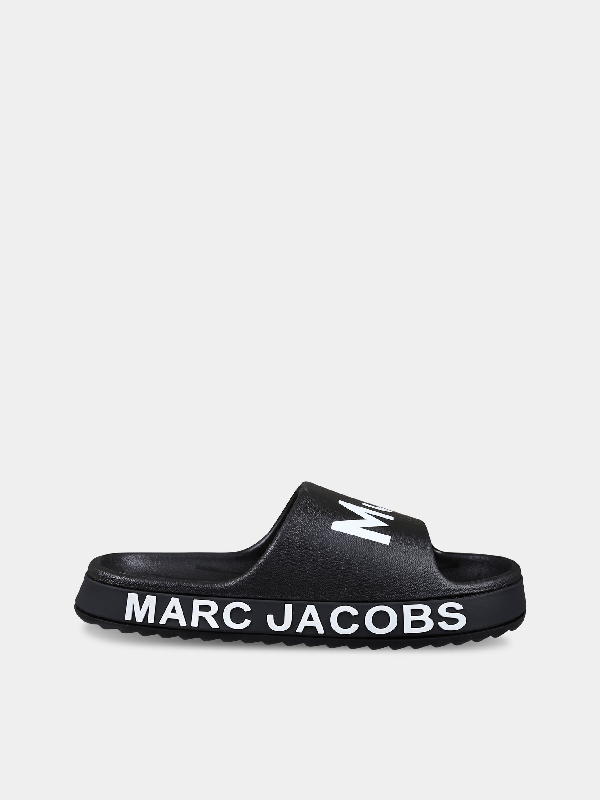 Ciabatte nere per bambini con logo,Little Marc Jacobs,W60131 09B