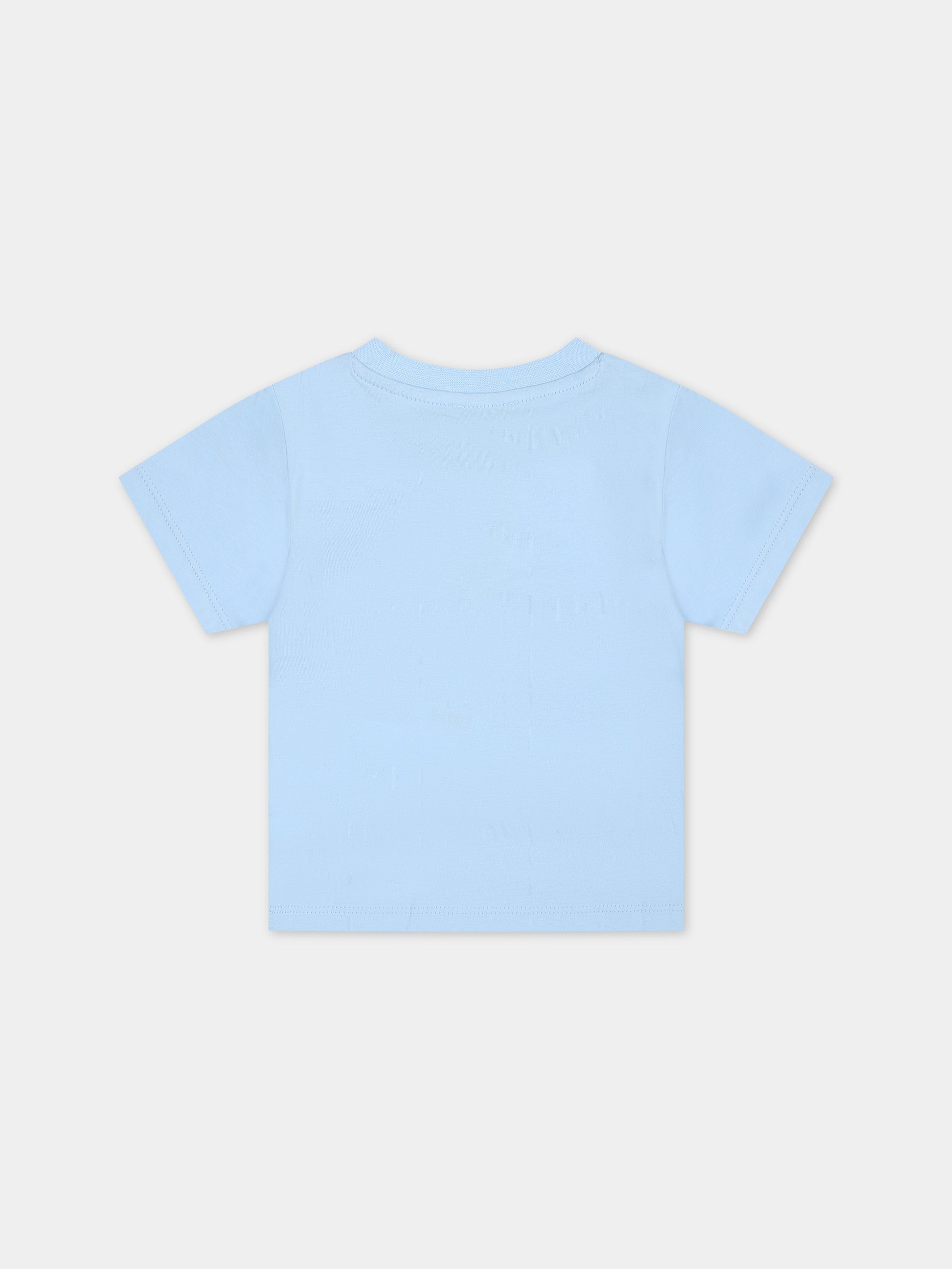 T-shirt celeste per neonato con logo,Kenzo Kids,K60161 79H