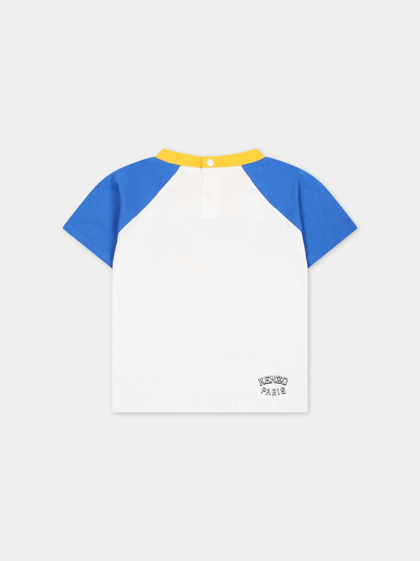 T-shirt bianca per neonato con stampa iconica tigre,Kenzo Kids,K60156 12P