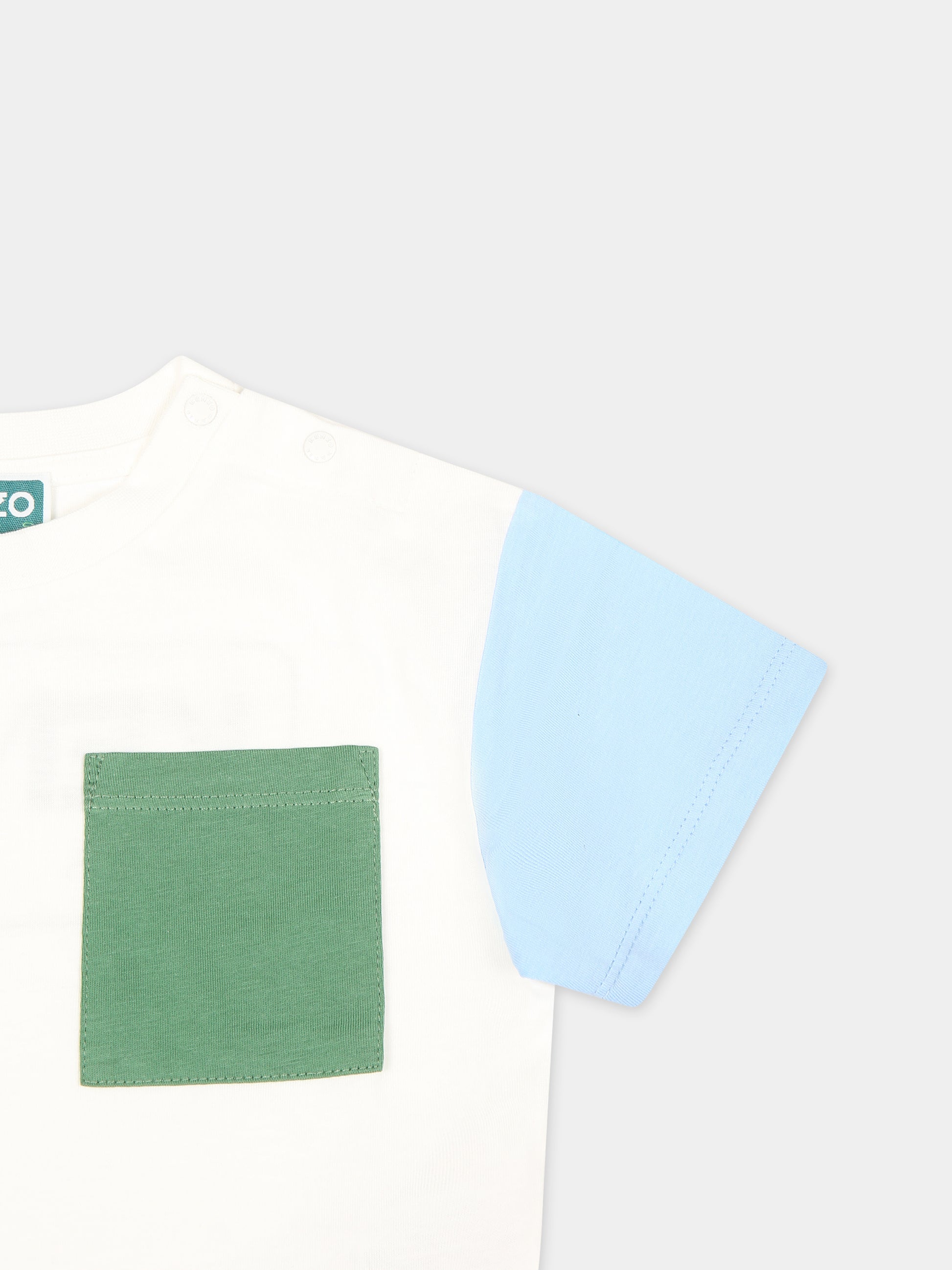 T-shirt avorio per neonato con logo,Kenzo Kids,K60165 12P