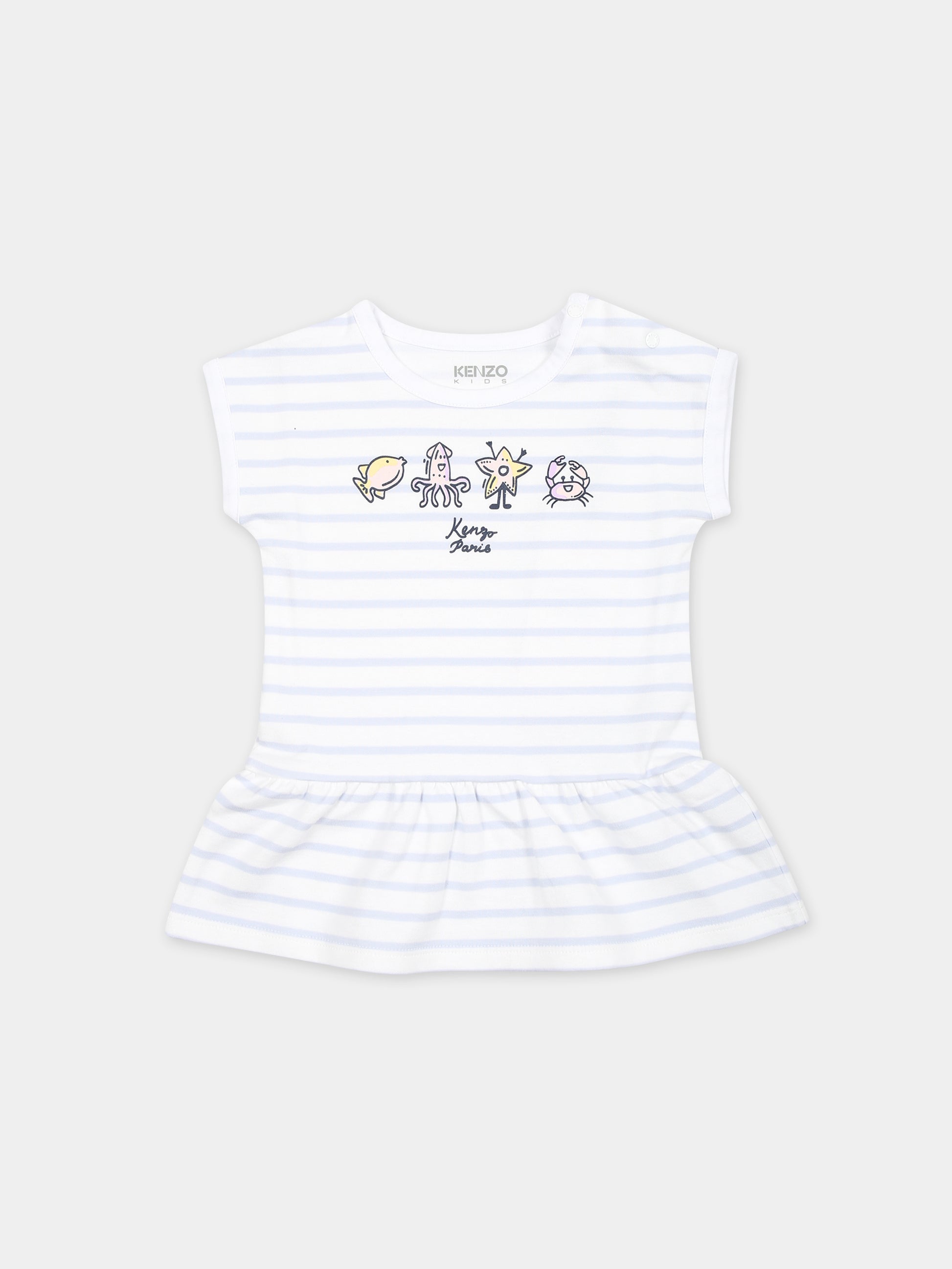 Completo sportivo bianco per neonata con animali marini,Kenzo Kids,K60052 10P