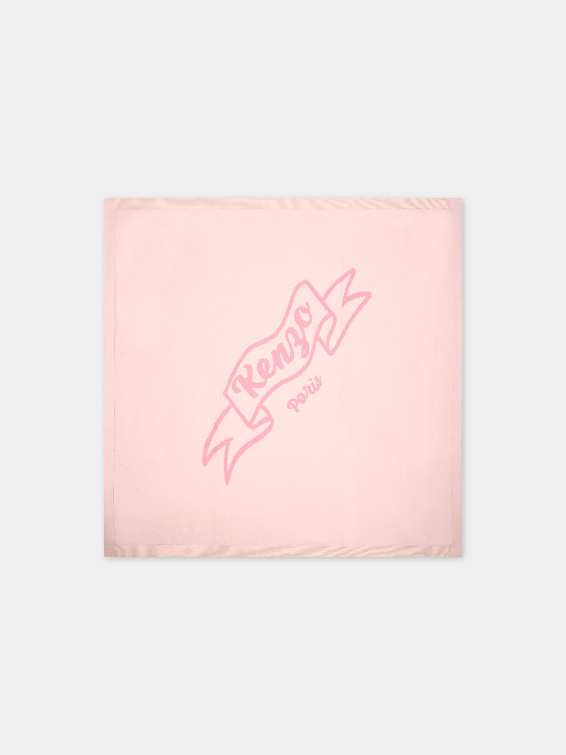 Coperta rosa per neonata con logo,Kenzo Kids,K60018 46T