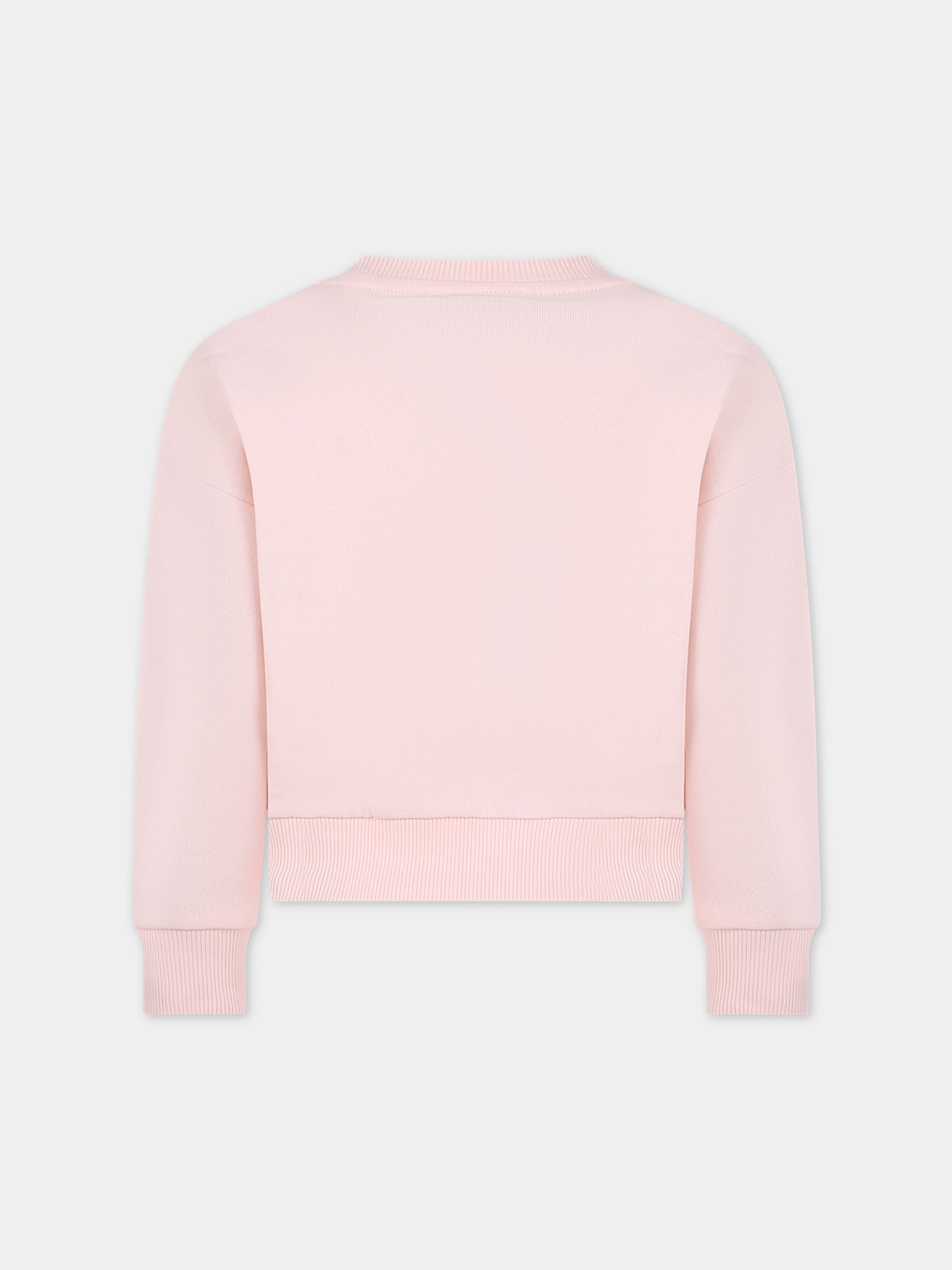 Felpa rosa per bambina con logo,Kenzo Kids,K60238 46T