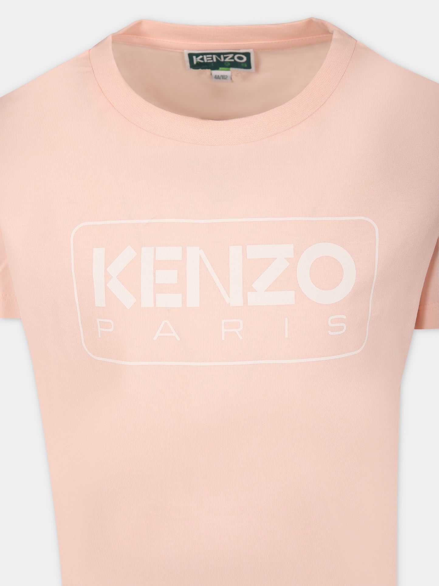 T-shirt rosa per bambina con logo,Kenzo Kids,K60251 46T