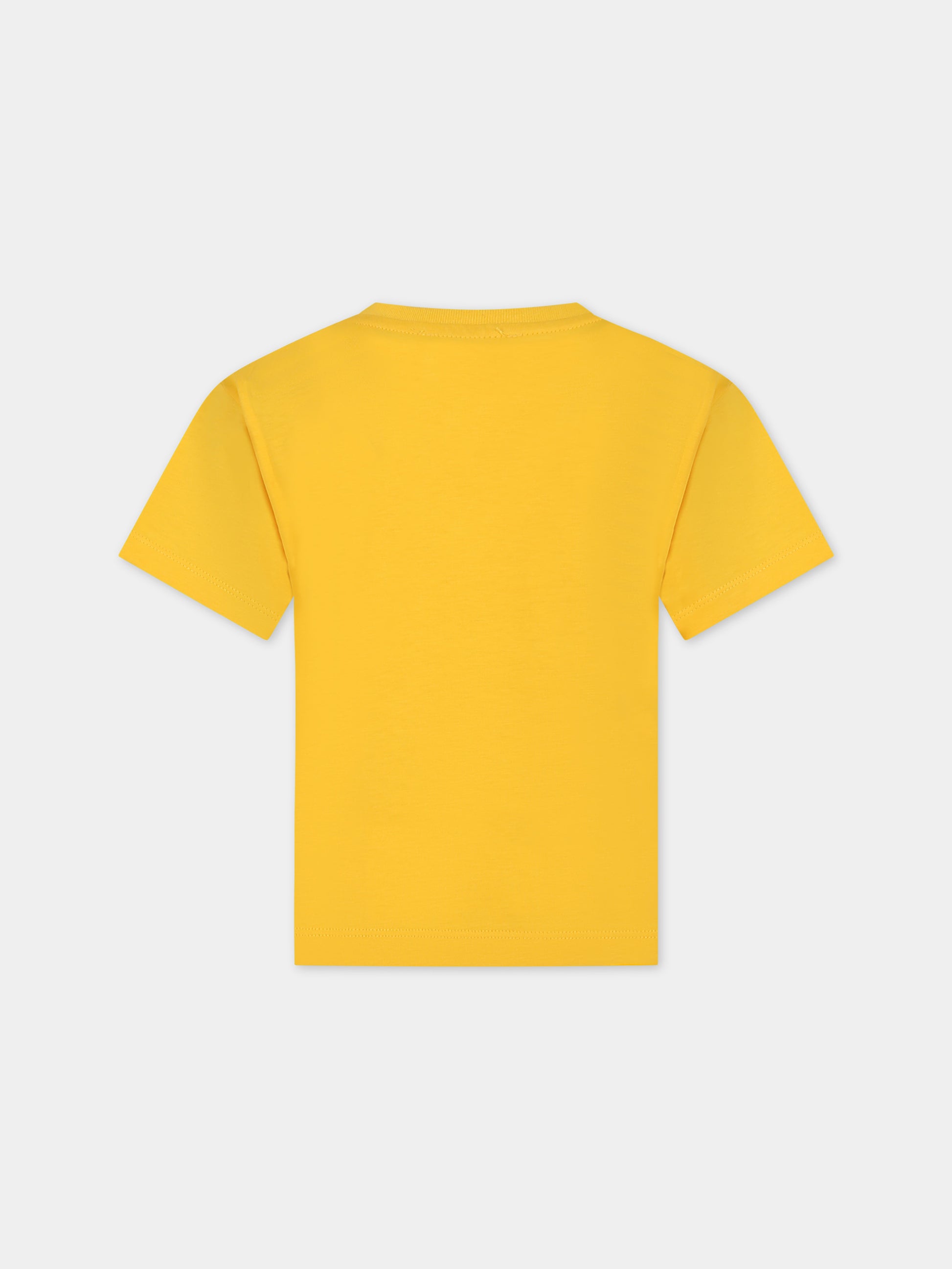 T-shirt gialla per bambina con fiore,Kenzo Kids,K60254 536