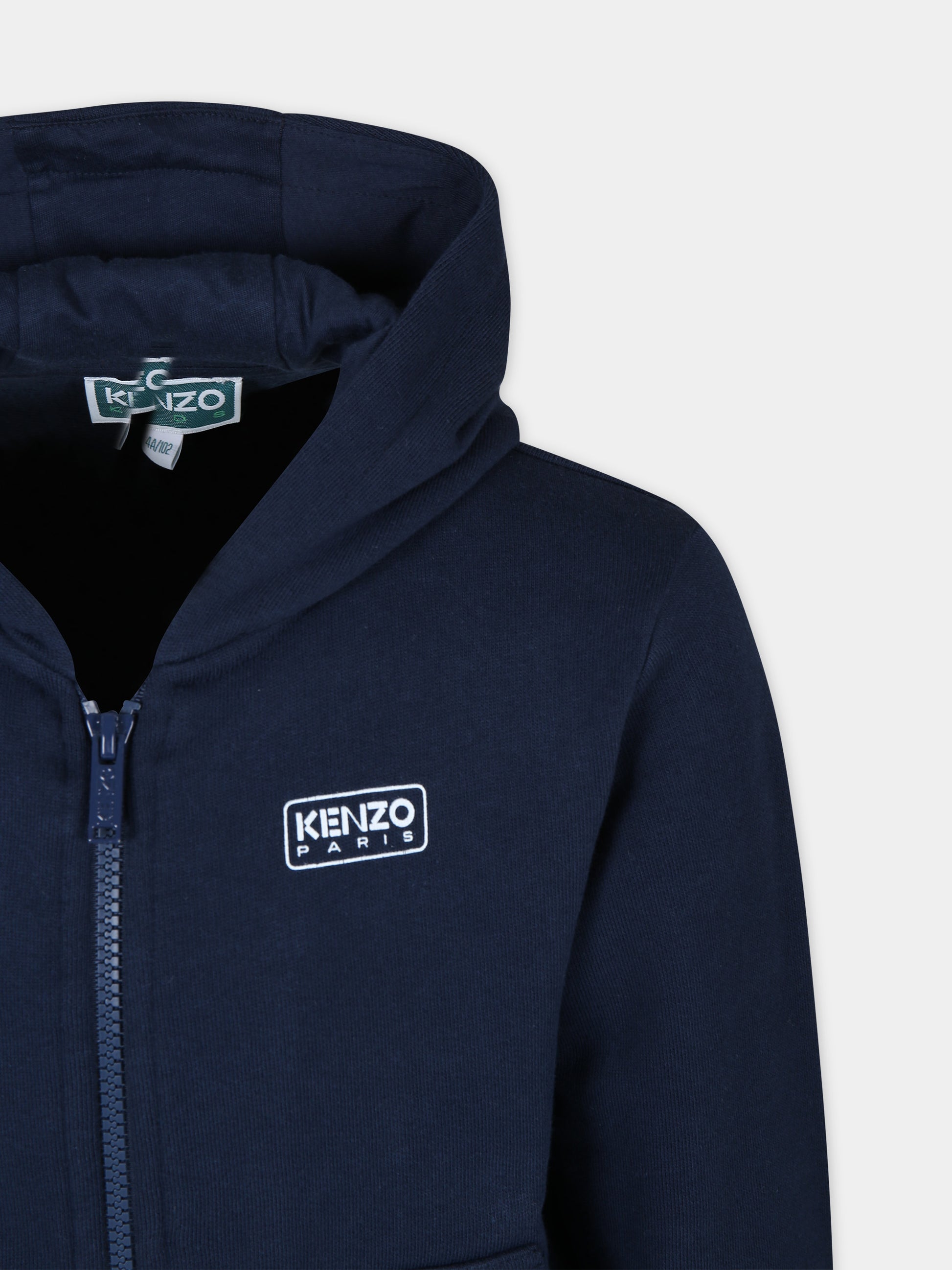 Felpa con cappuccio blu per bambino con logo,Kenzo Kids,K60284 84A