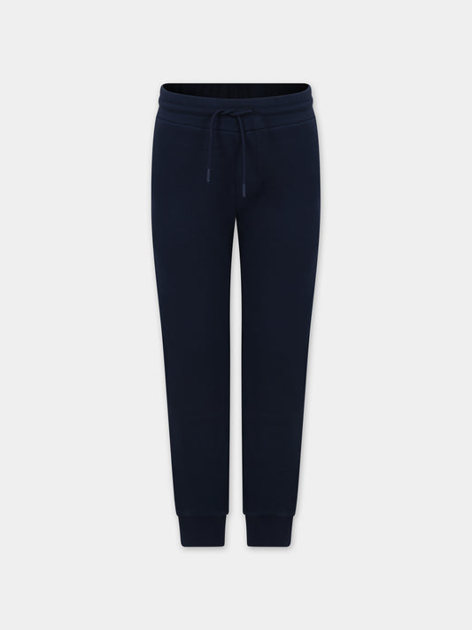 Pantalone blu per bambino con logo,Kenzo Kids,K60296 84A
