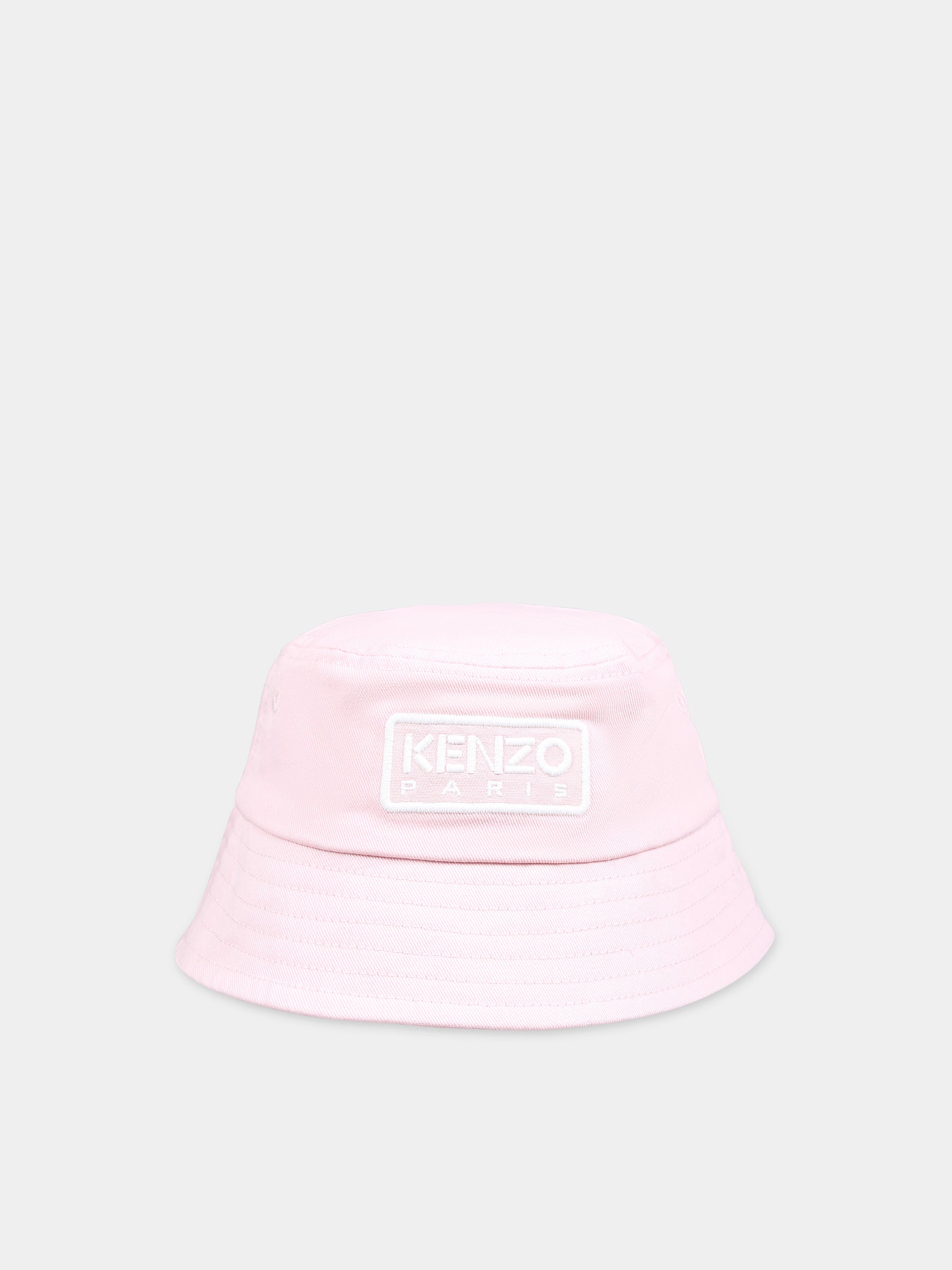 Cloche rosa per bambina con logo,Kenzo Kids,K60031 46T