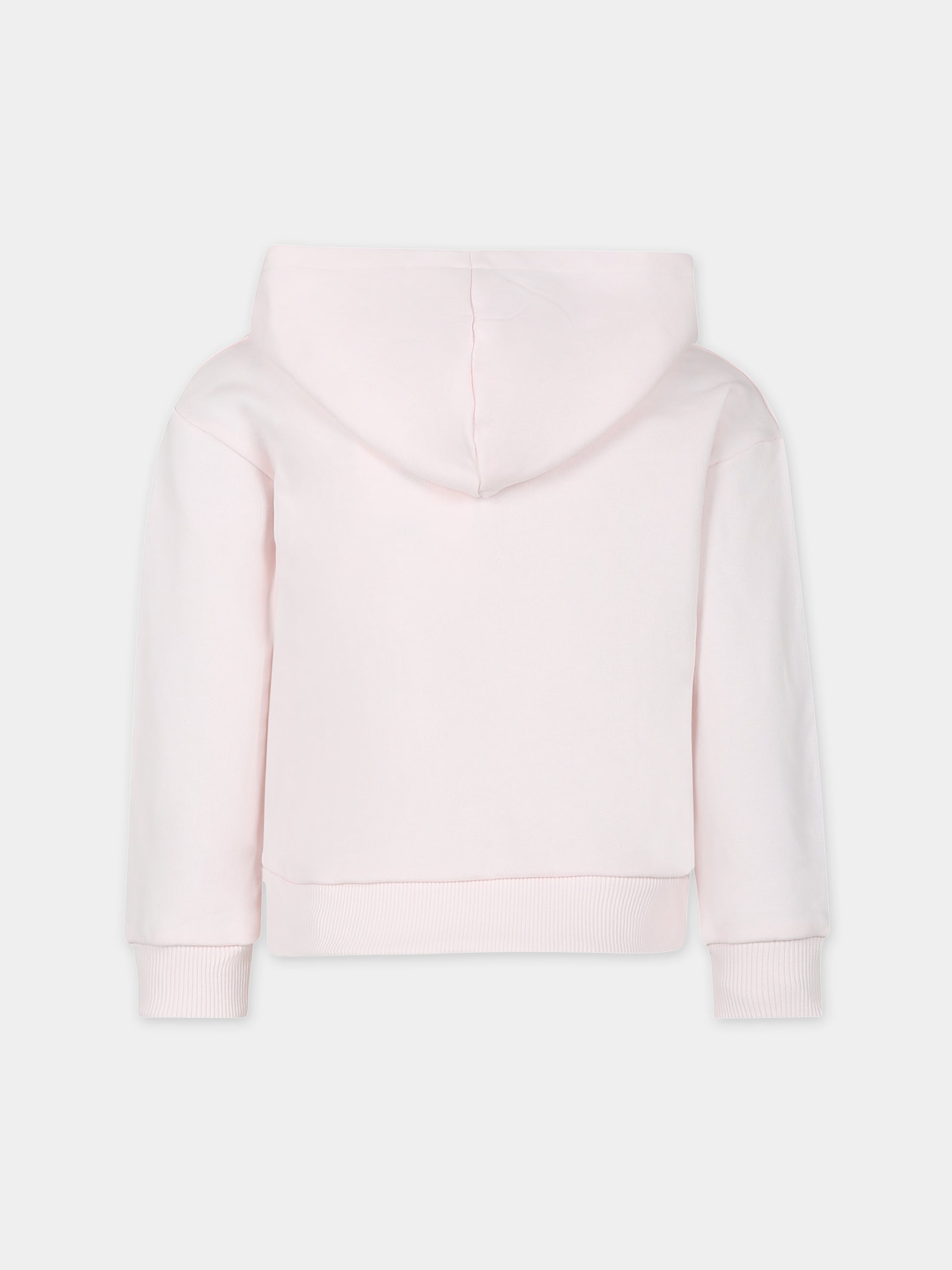 Felpa rosa con cappuccio per bambina con logo,Lanvin Petite,N30021 45N