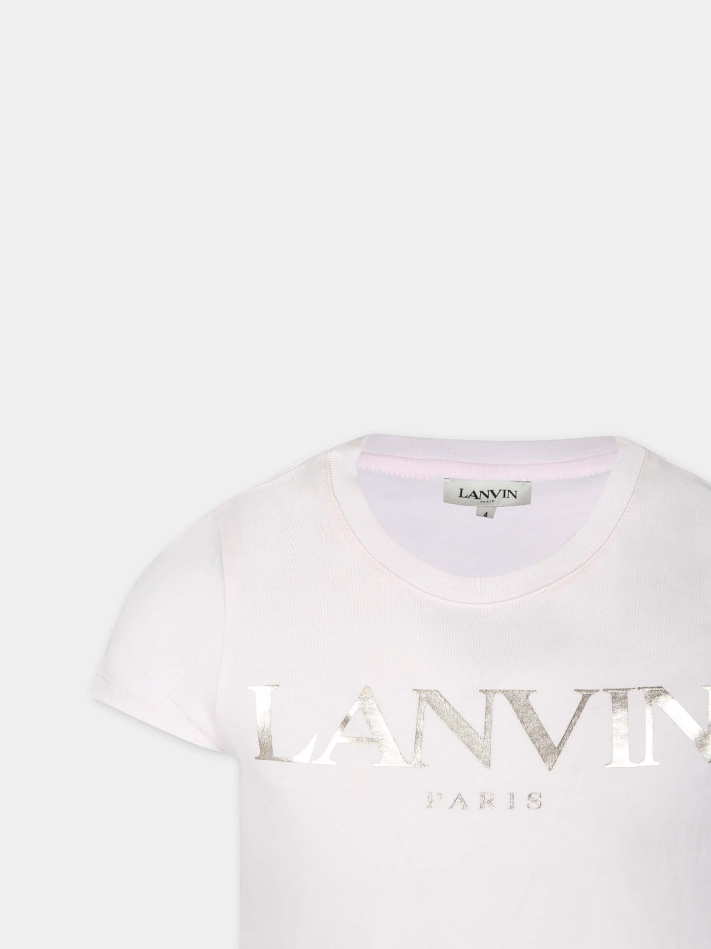 T-shirt rosa per bambina con logo,Lanvin Petite,N30028 45N