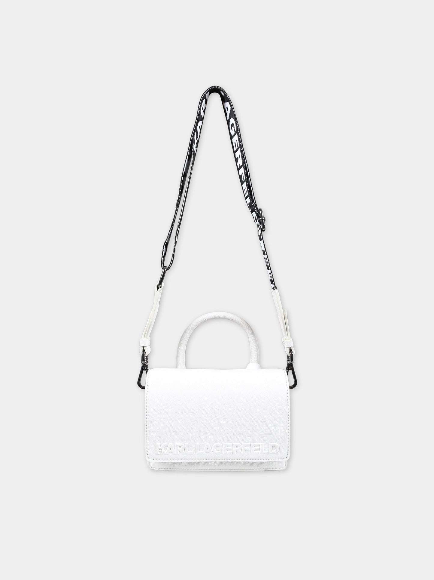 Borsa casual bianca con logo,Karl Lagerfeld Kids,Z30169 195