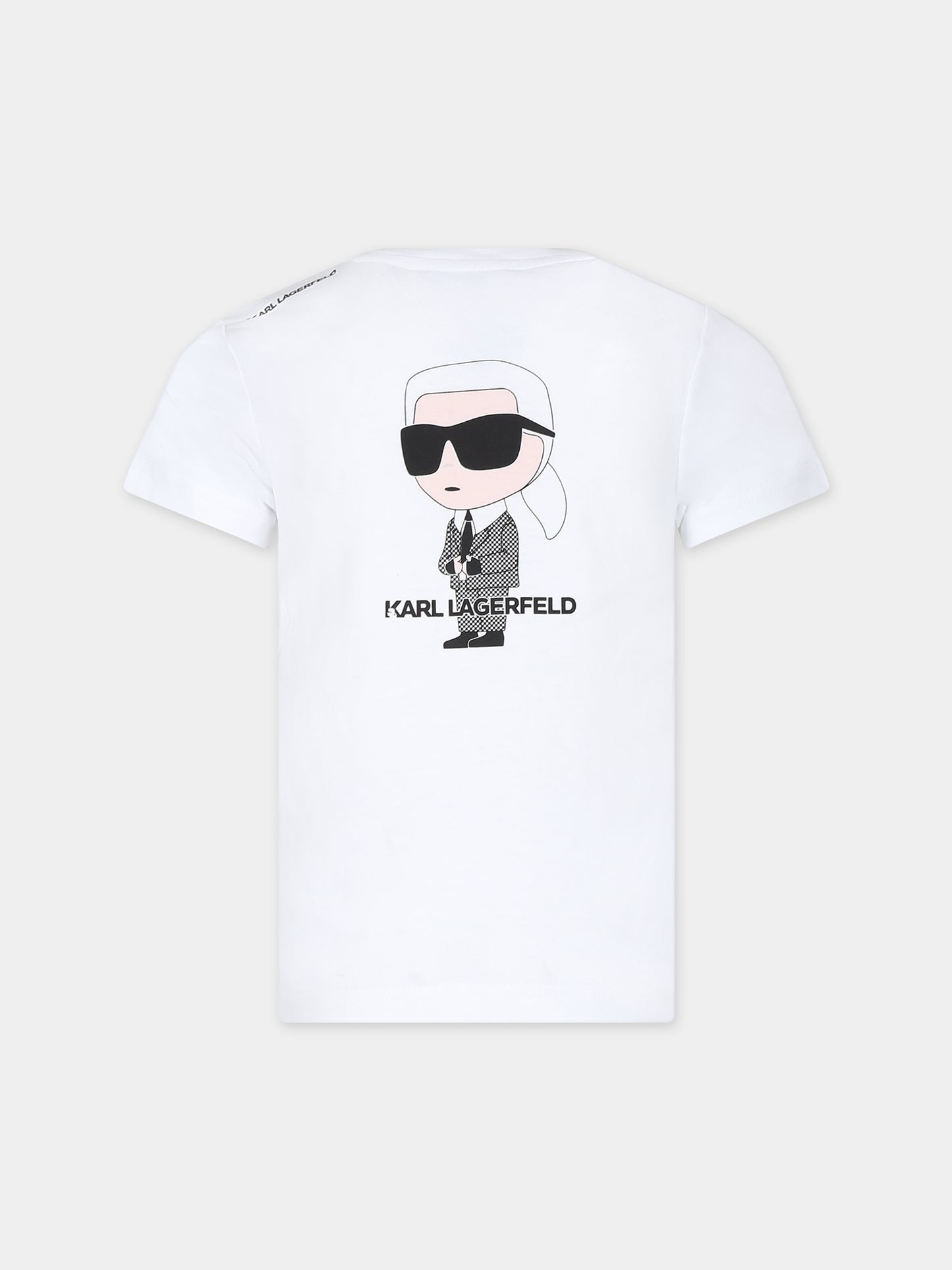 T-shirt bianca per bambino con stampa Karl,Karl Lagerfeld Kids,Z30054 10P