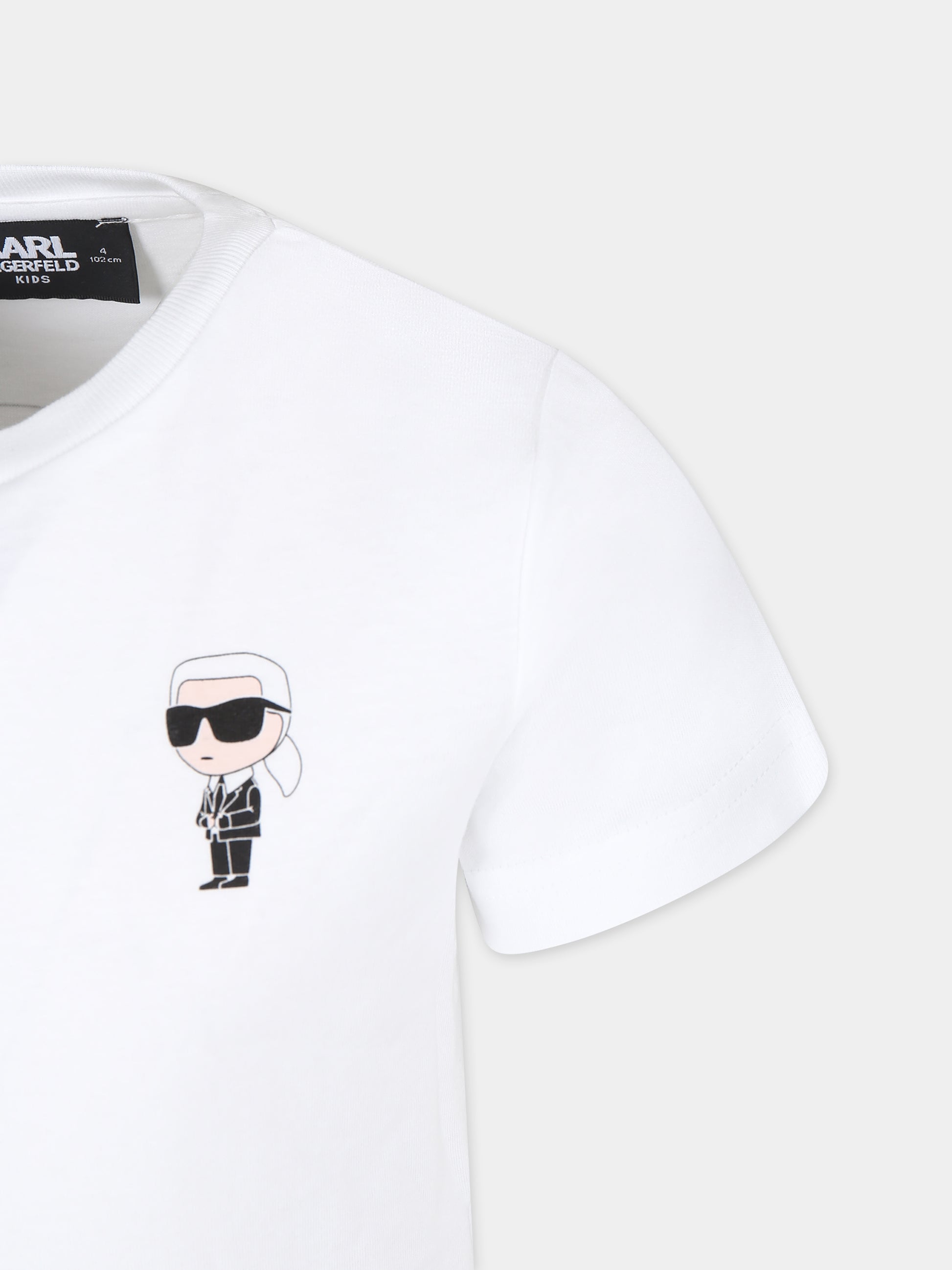 T-shirt bianca per bambino con stampa Karl,Karl Lagerfeld Kids,Z30054 10P