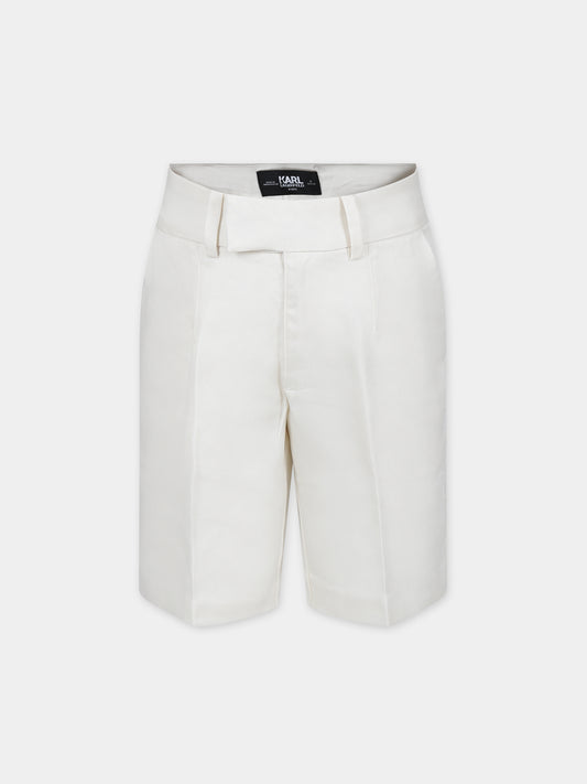 Shorts bianchi per bambino con logo,Karl Lagerfeld Kids,Z30027 195