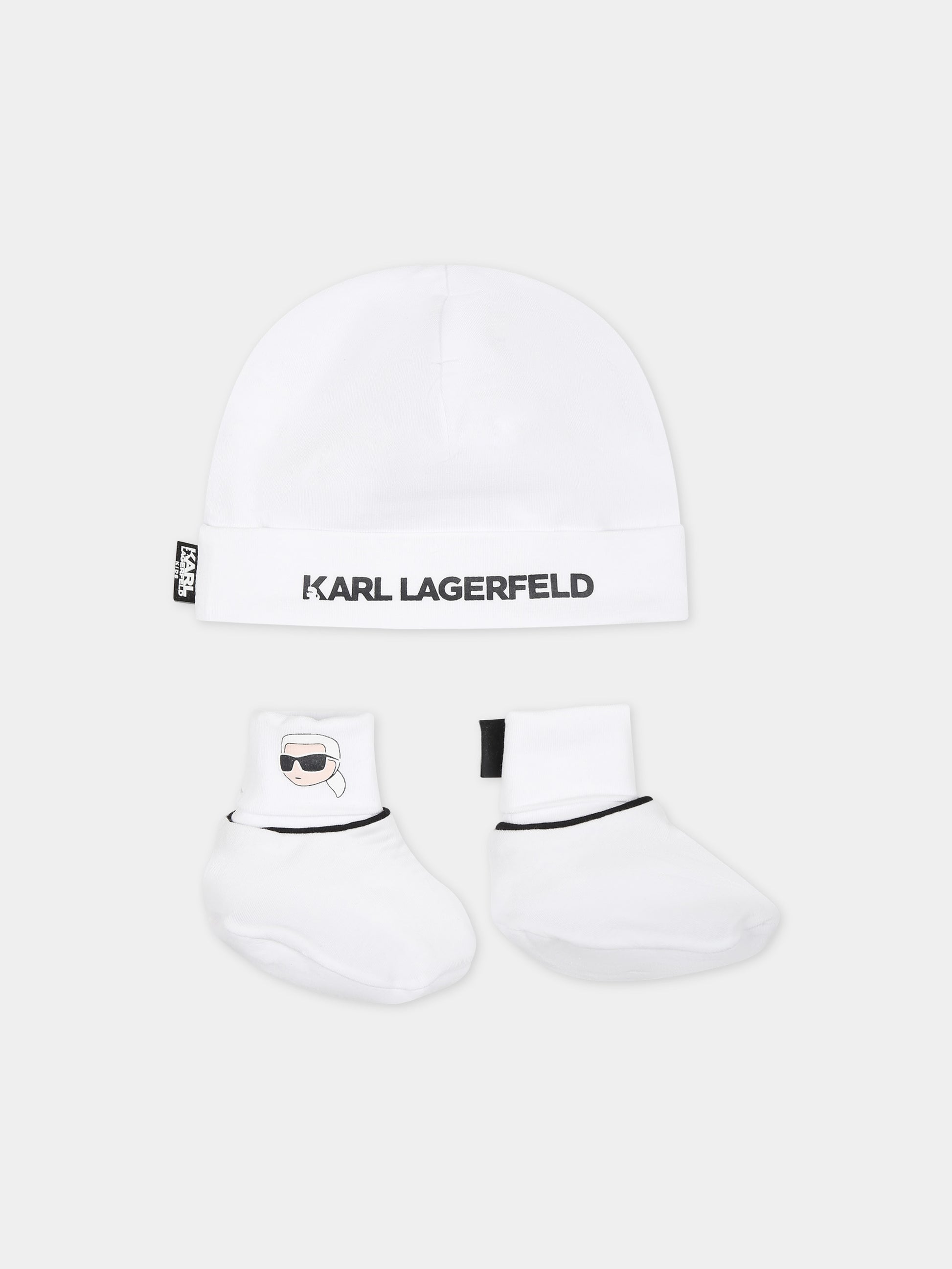 Set bianco per neonati con logo,Karl Lagerfeld Kids,Z30180 10P